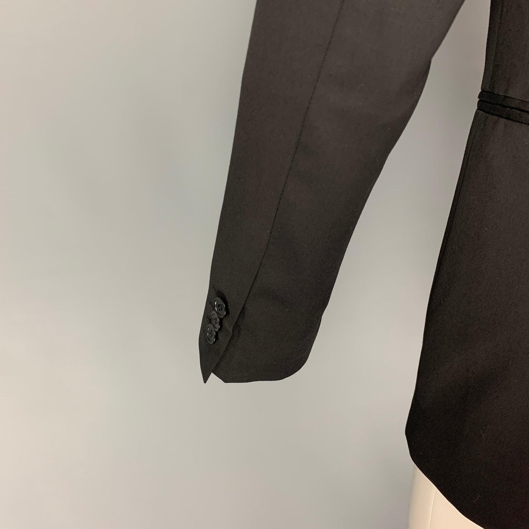Men's JOHN VARVATOS Size 36 Black Wool Notch Lapel Sport Coat For Sale