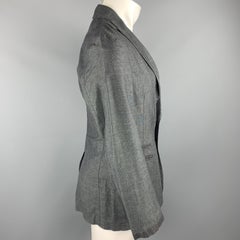 John Varvatos Taille 36 Manteau de sport en lin/coton gris foncé chiné