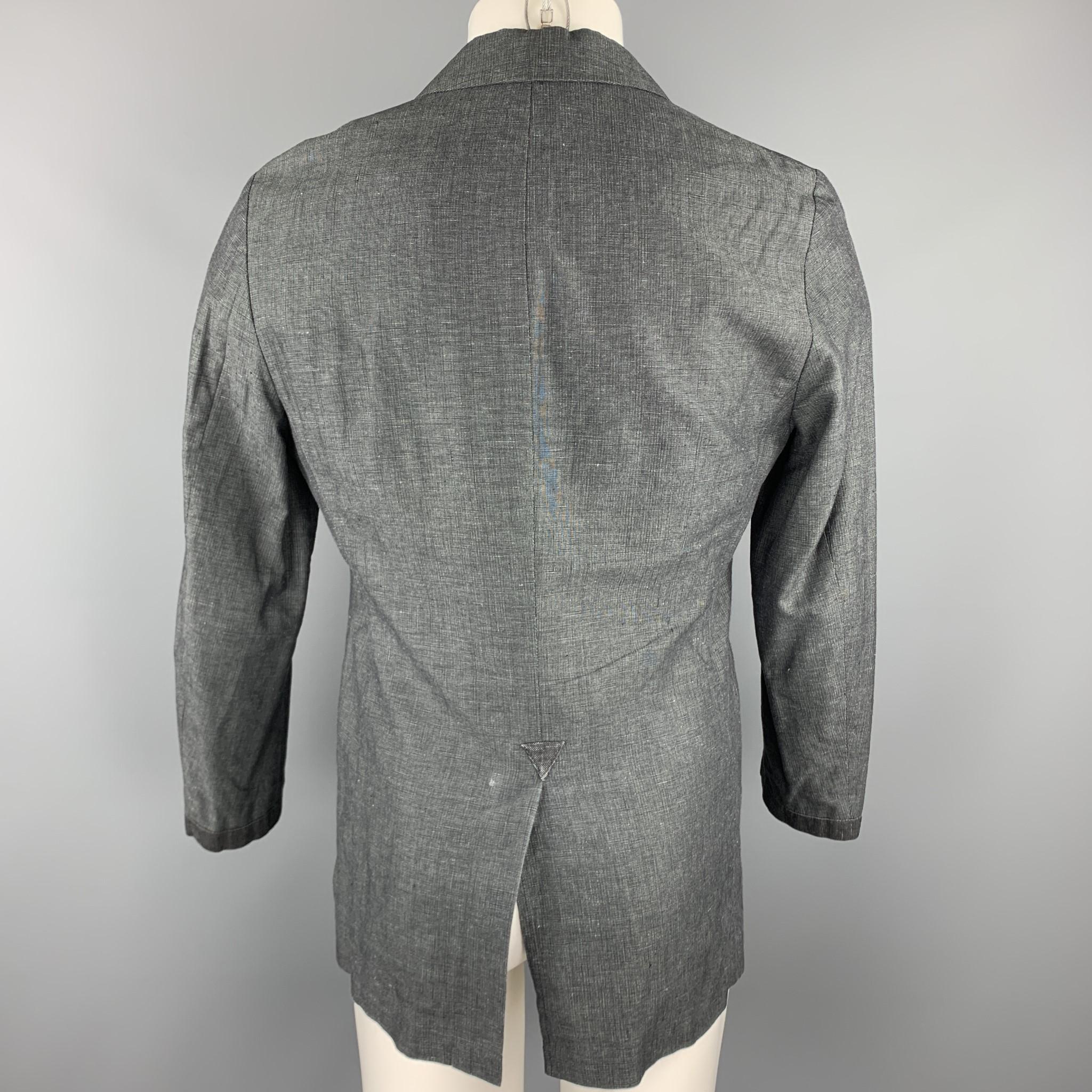 JOHN VARVATOS Size 36 Dark Gray Heather Linen / Cotton Sport Coat In Excellent Condition In San Francisco, CA