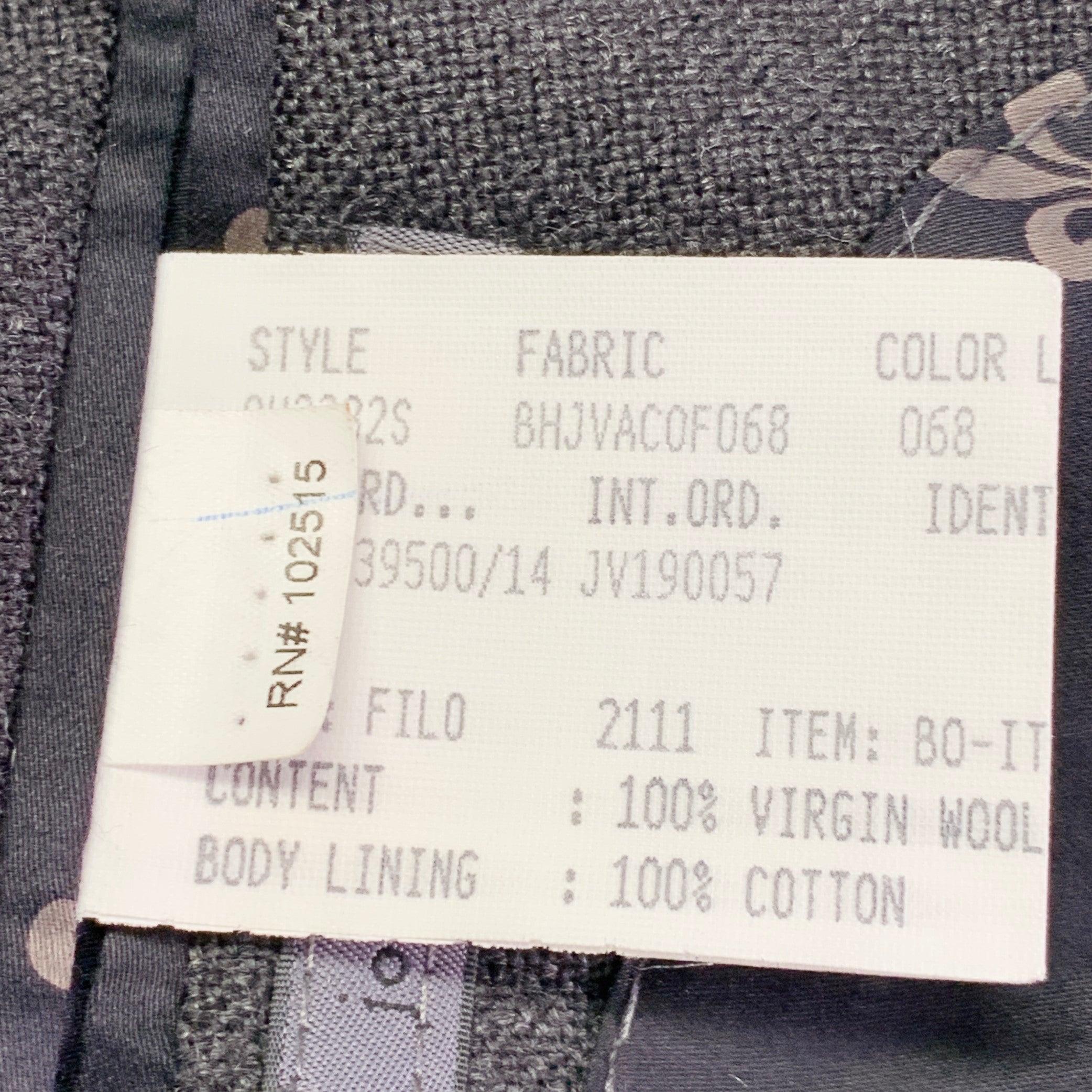 JOHN VARVATOS Chaquetón corto gris de lana virgen de un solo pecho, talla 36 en venta 5