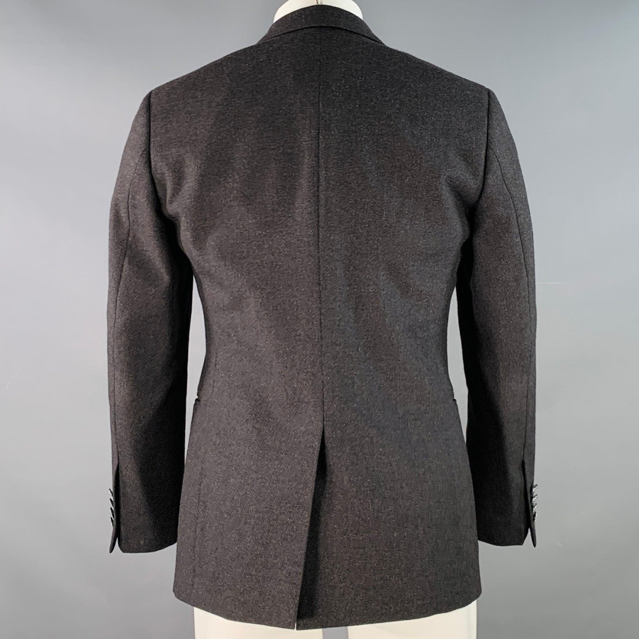 JOHN VARVATOS Chaquetón corto gris de lana virgen de un solo pecho, talla 36 en Bueno estado para la venta en San Francisco, CA