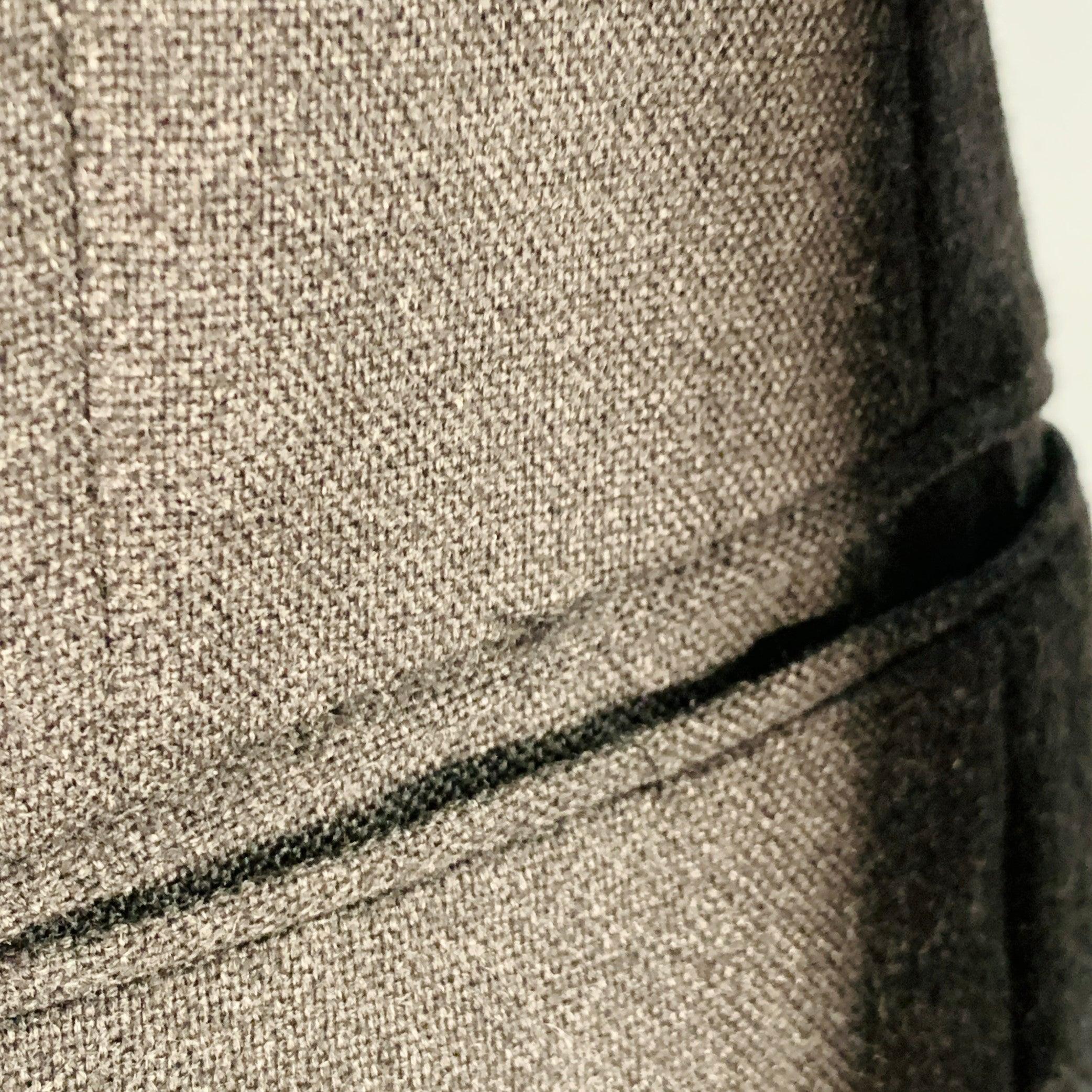 JOHN VARVATOS Chaquetón corto gris de lana virgen de un solo pecho, talla 36 en venta 2