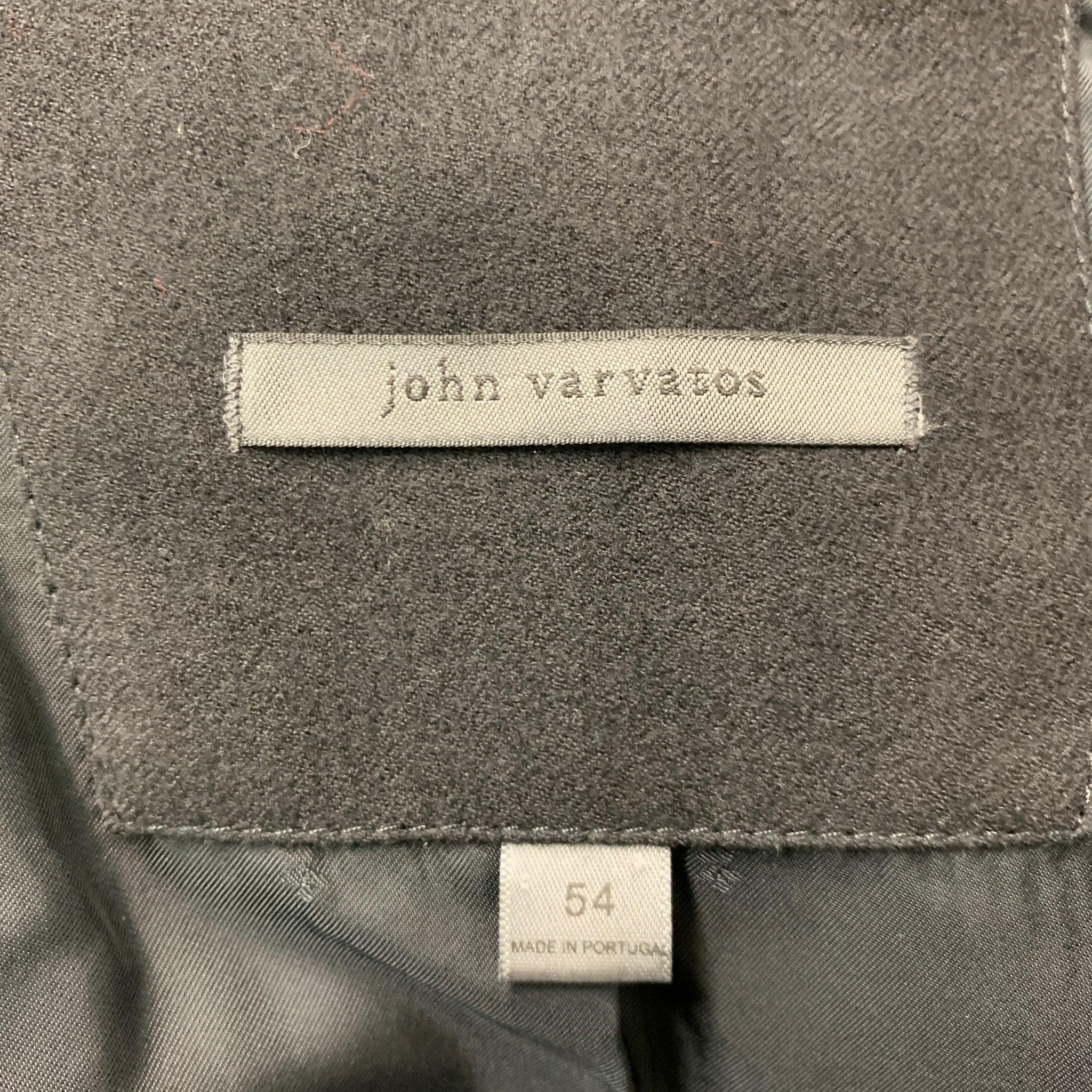 JOHN VARVATOS Size 38 Black Solid Wool Peak Lapel Sport Coat For Sale 1