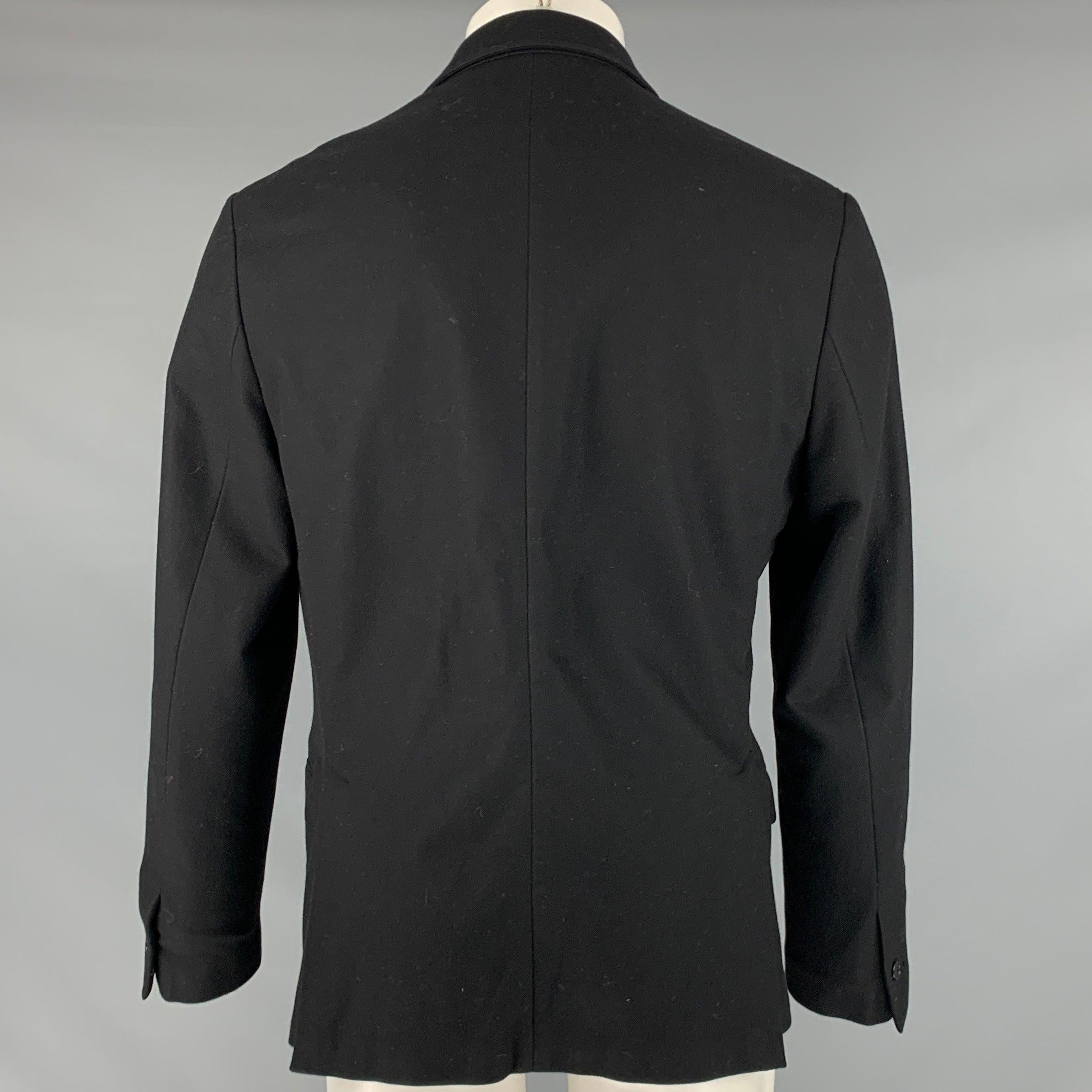 JOHN VARVATOS Size 38 Black Virgin Wool Blend Jacket In Good Condition For Sale In San Francisco, CA