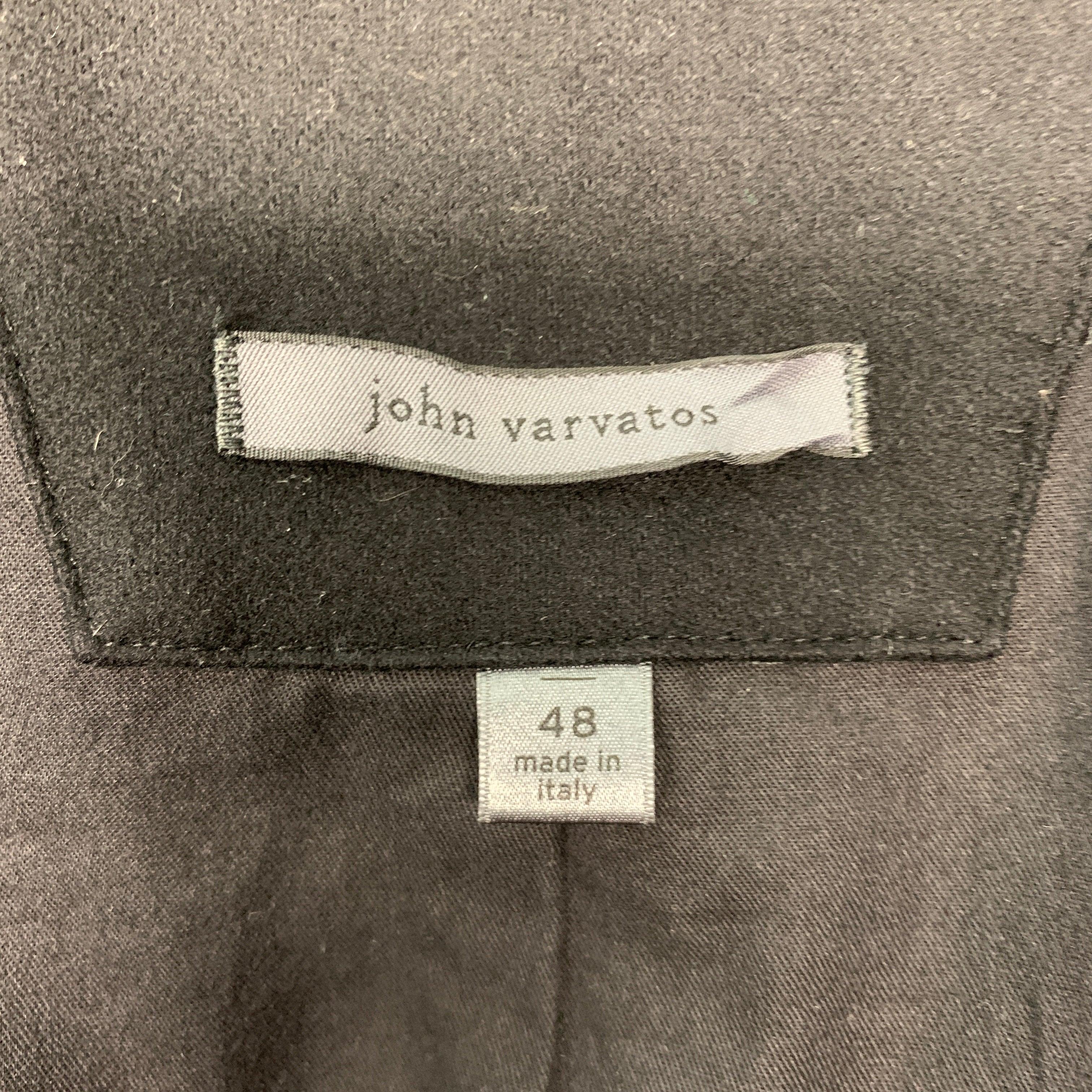 JOHN VARVATOS Size 38 Black Virgin Wool Blend Jacket For Sale 3