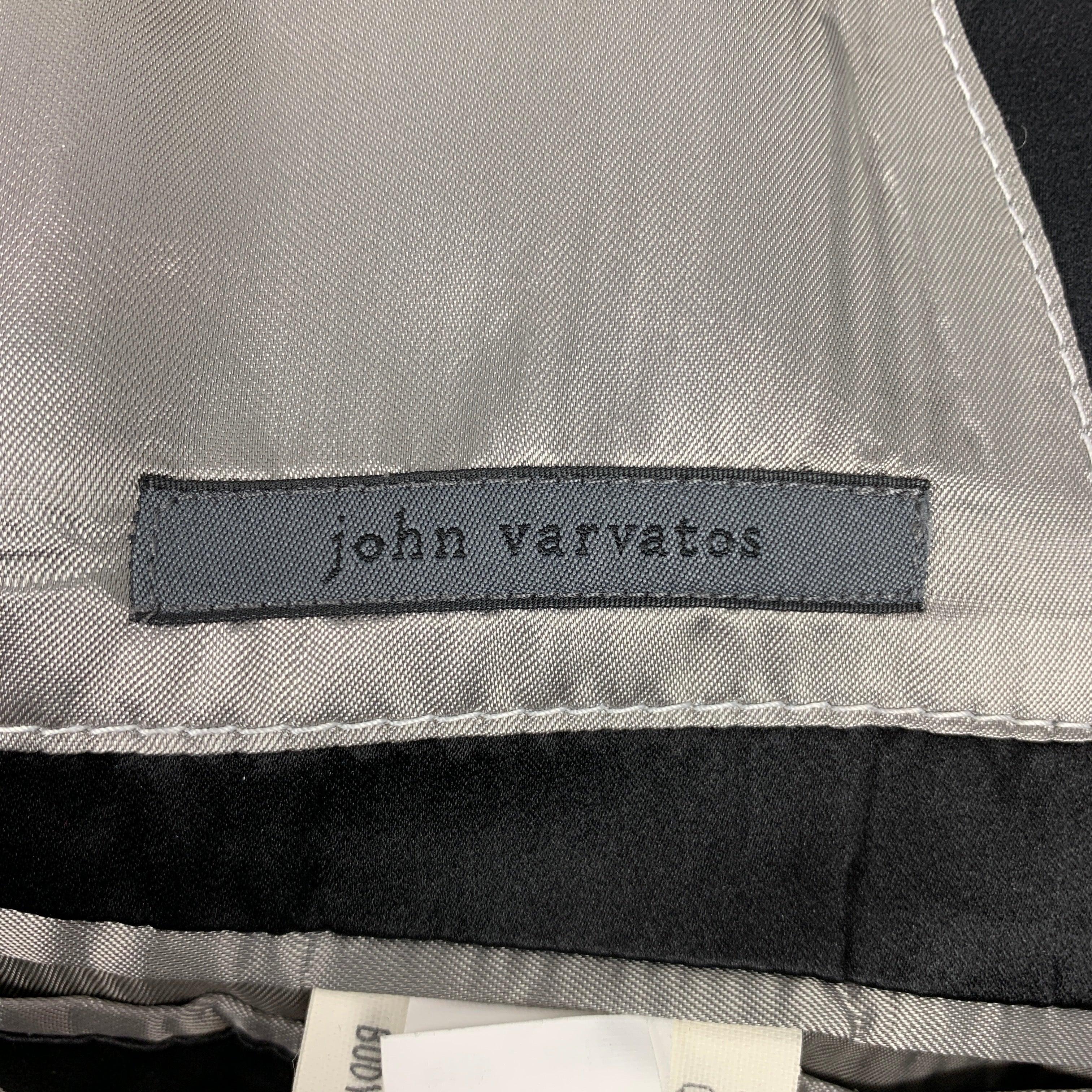 JOHN VARVATOS Size 38 Black Wool Mohair Peak Lapel Sport Coat For Sale 3