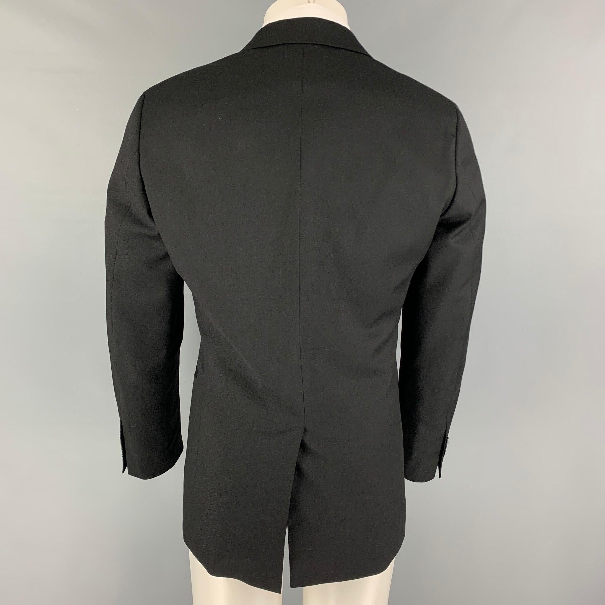Men's JOHN VARVATOS Size 38 Black Wool Tuxedo Sport Coat For Sale