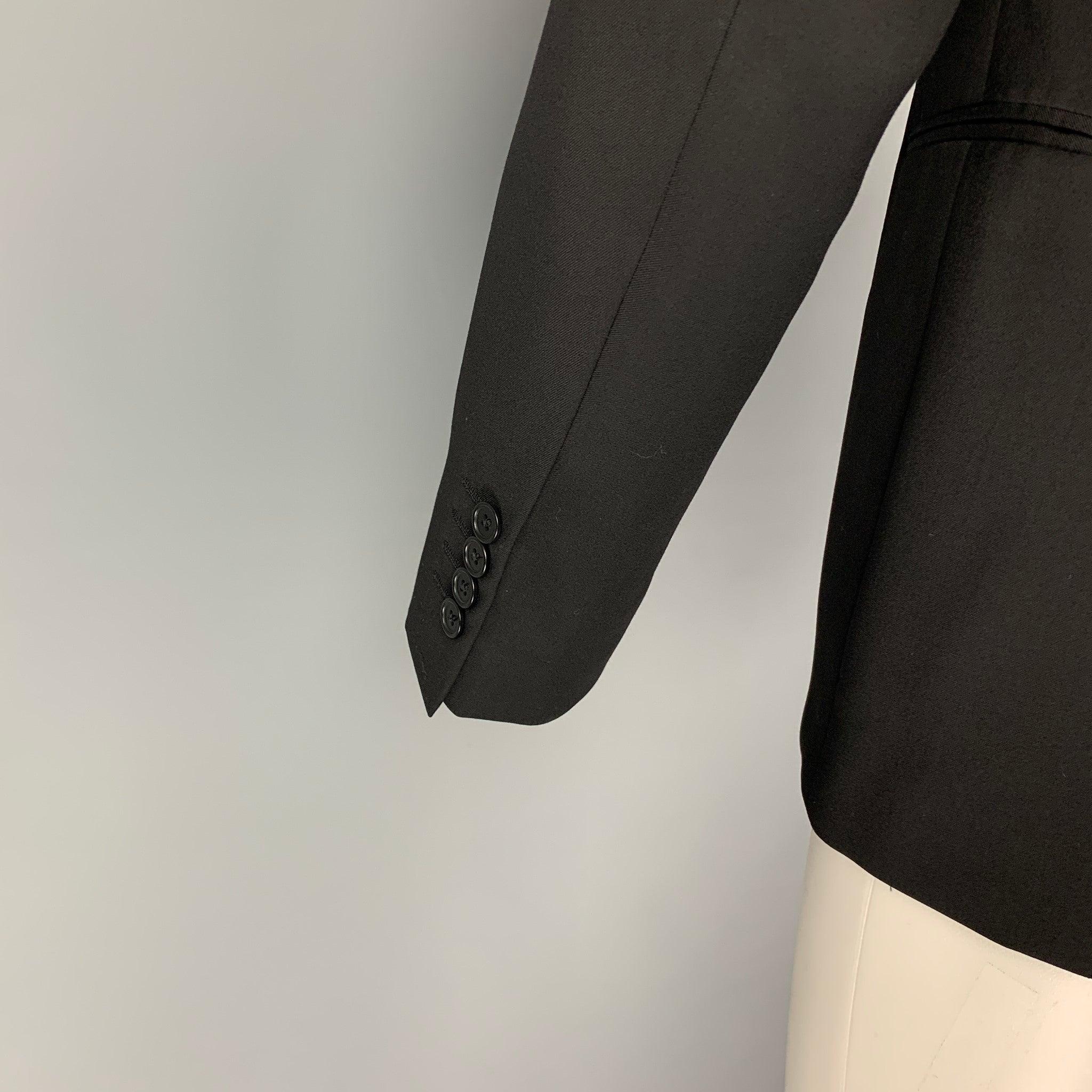 JOHN VARVATOS Size 38 Black Wool Tuxedo Sport Coat For Sale 1