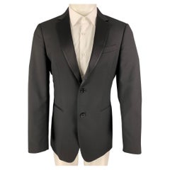 JOHN VARVATOS Size 38 Black Wool Tuxedo Sport Coat