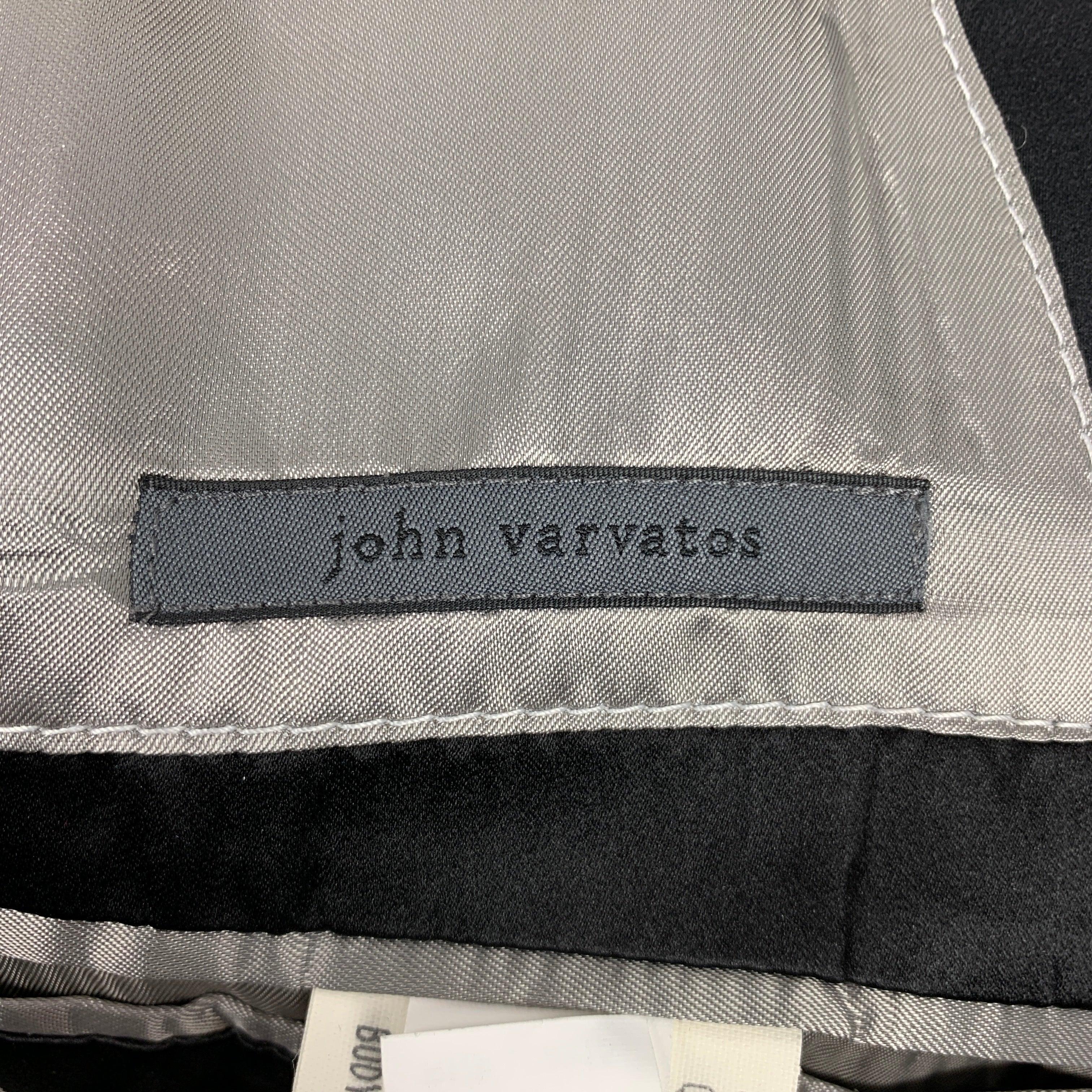 JOHN VARVATOS Size 38 Regular Black Wool / Mohair Peak Lapel Sport Coat For Sale 4