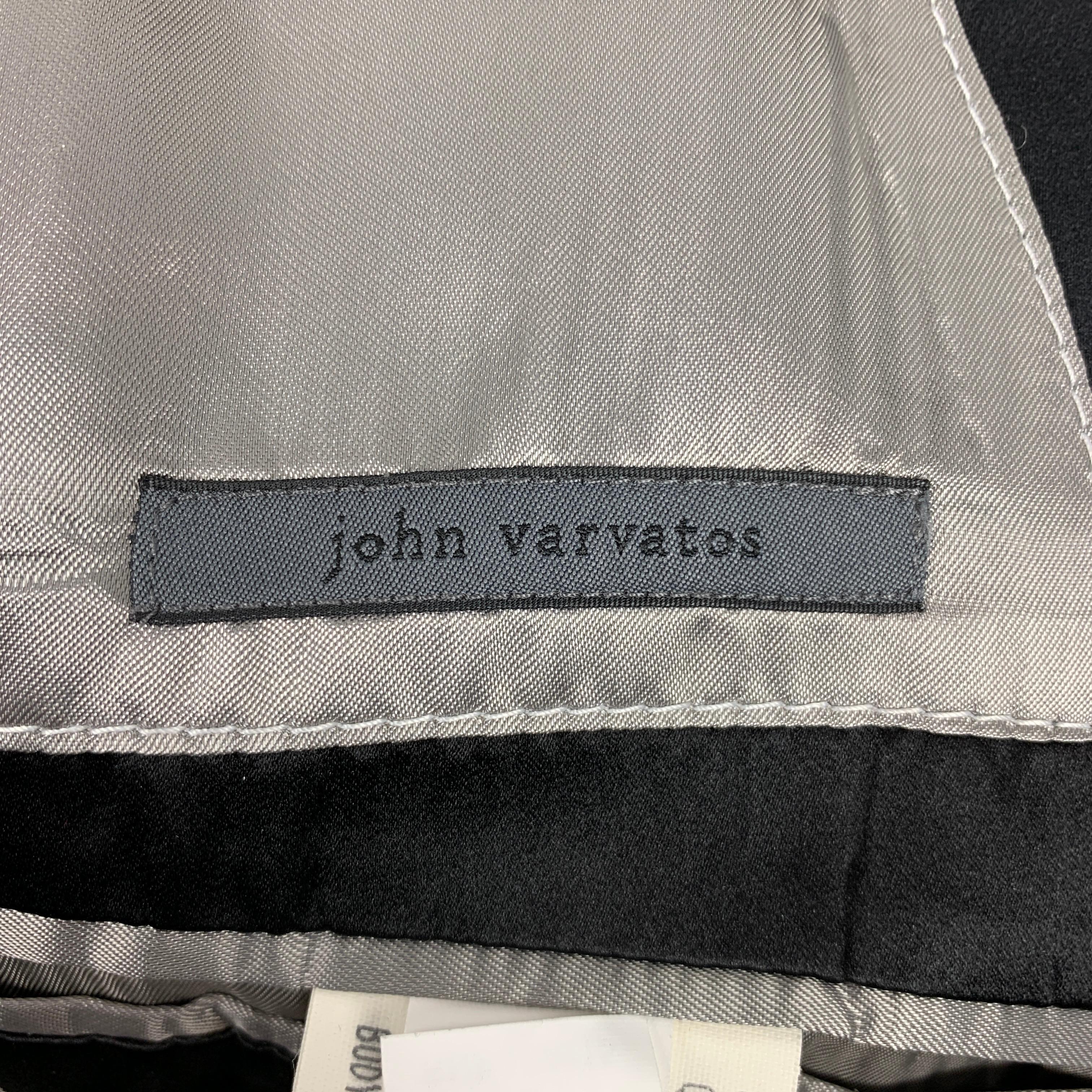 JOHN VARVATOS Size 38 Regular Black Wool / Mohair Peak Lapel Sport Coat 4