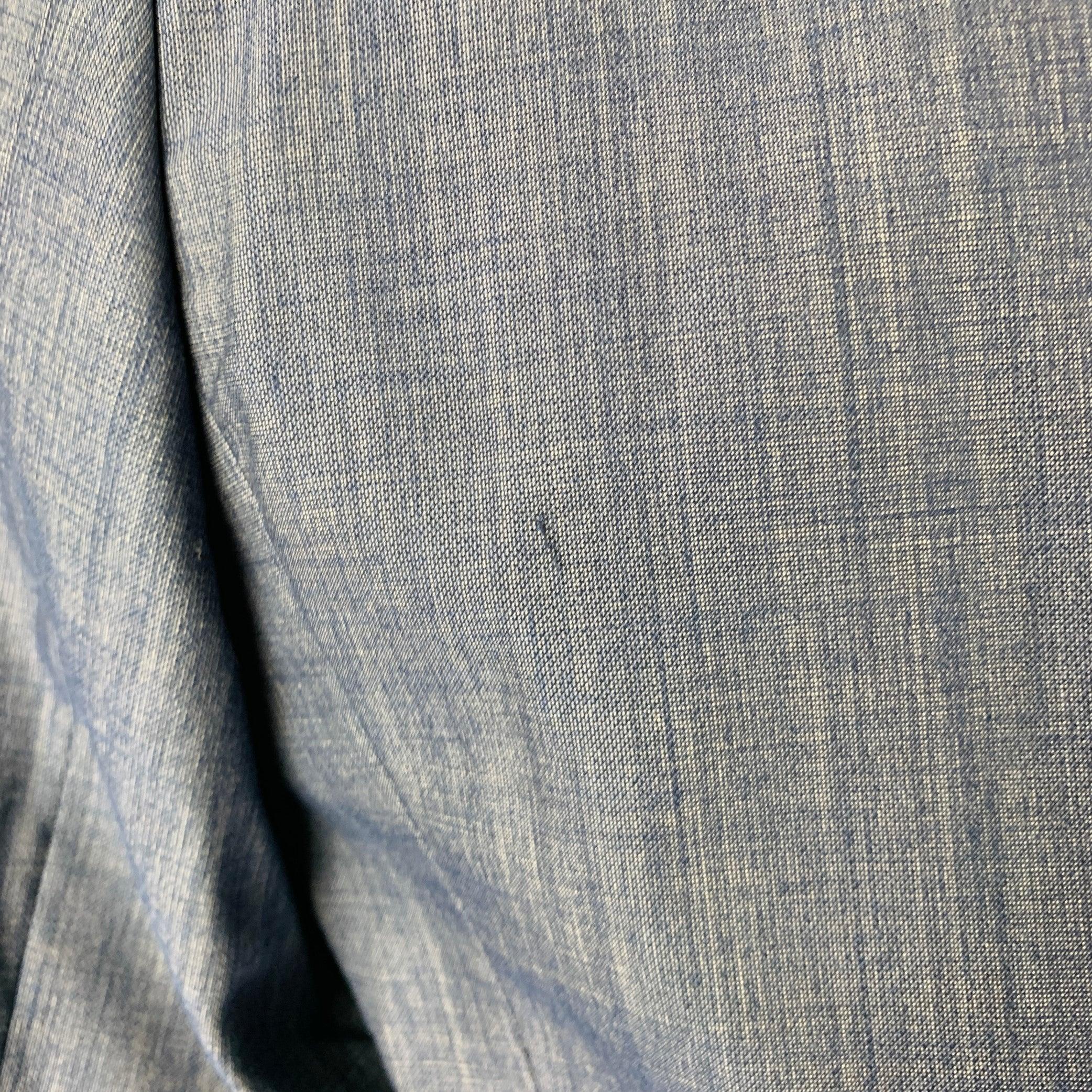 Men's JOHN VARVATOS Size 40 Blue Grey Virgin Wool Blend Sport Coat