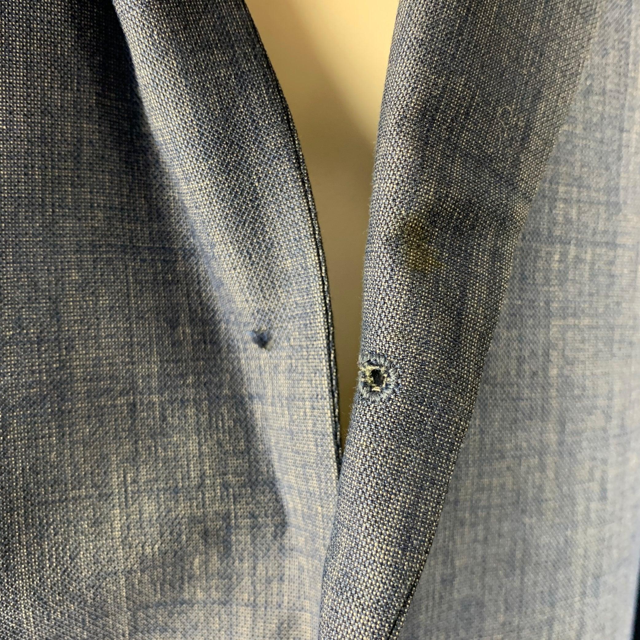JOHN VARVATOS Size 40 Blue Grey Virgin Wool Blend Sport Coat 1