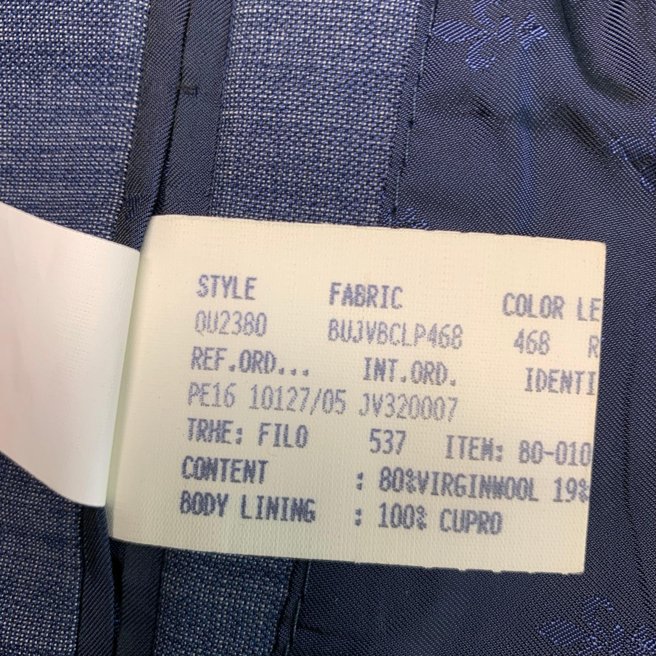 JOHN VARVATOS Size 40 Blue Grey Virgin Wool Blend Sport Coat 5
