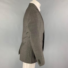JOHN VARVATOS Size 40 Grey Black Grid Wool Notch Lapel Sport Coat