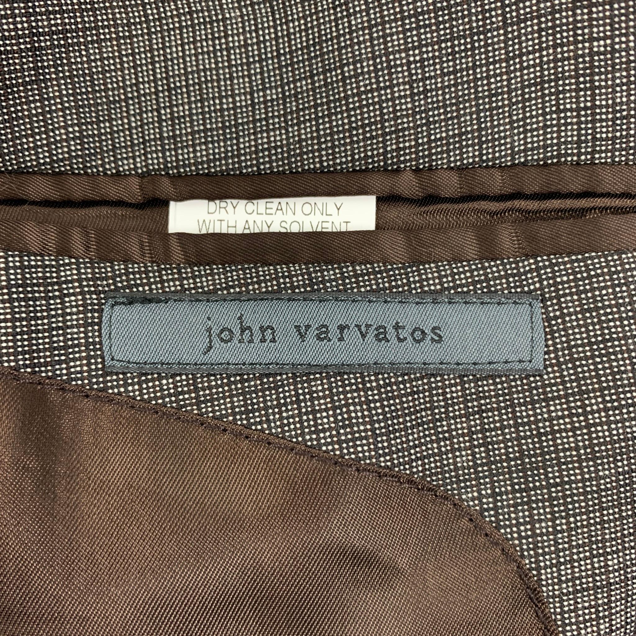 Men's JOHN VARVATOS Size 40 Grey Black Grid Wool Notch Lapel Sport Coat
