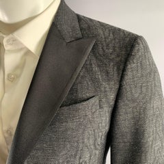 JOHN VARVATOS Size 40 Grey Black Wool Polyamide Tuxedo Sport Coat