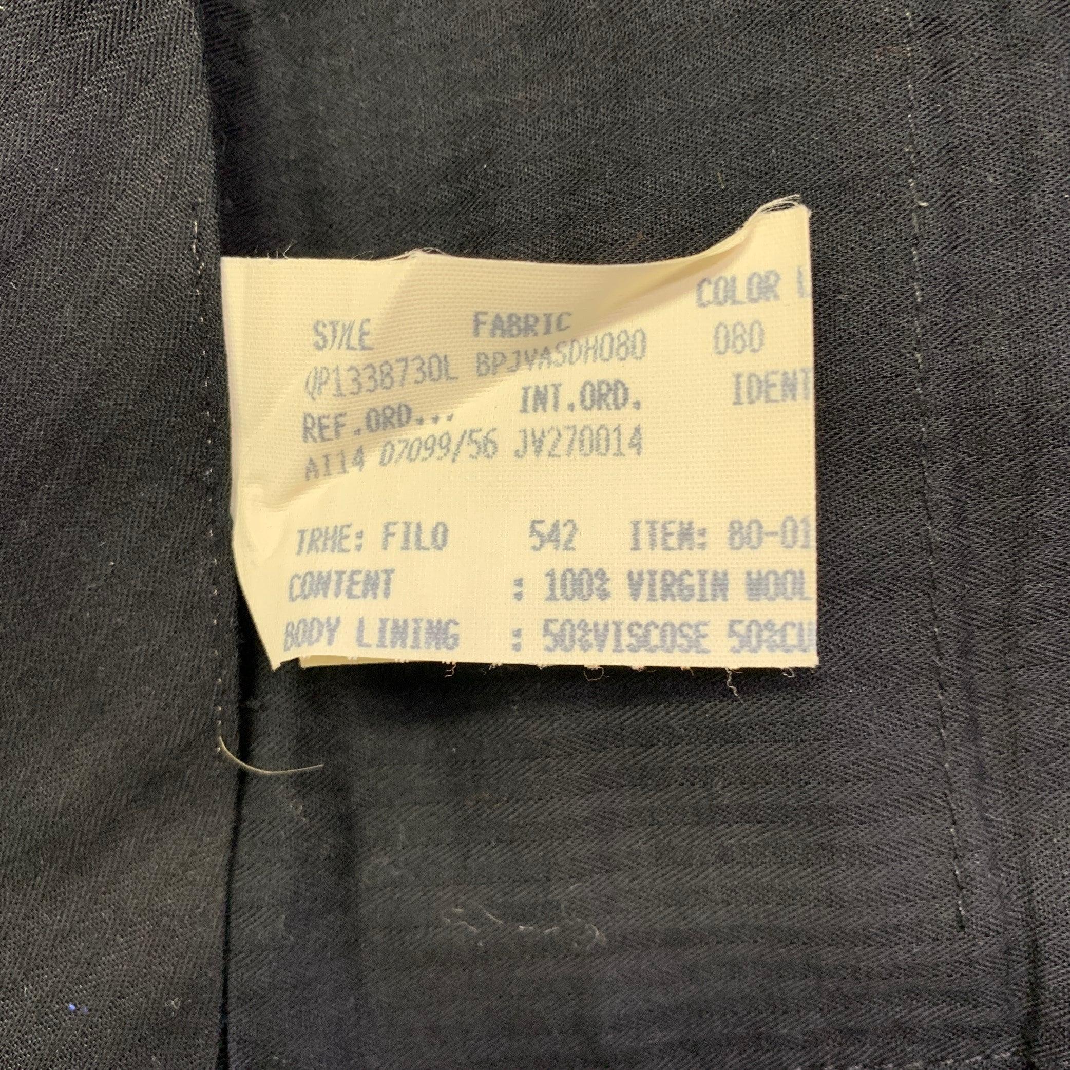 Abito in lana vergine JOHN VARVATOS Taglia 40 Grigio a righe carbone in vendita 6