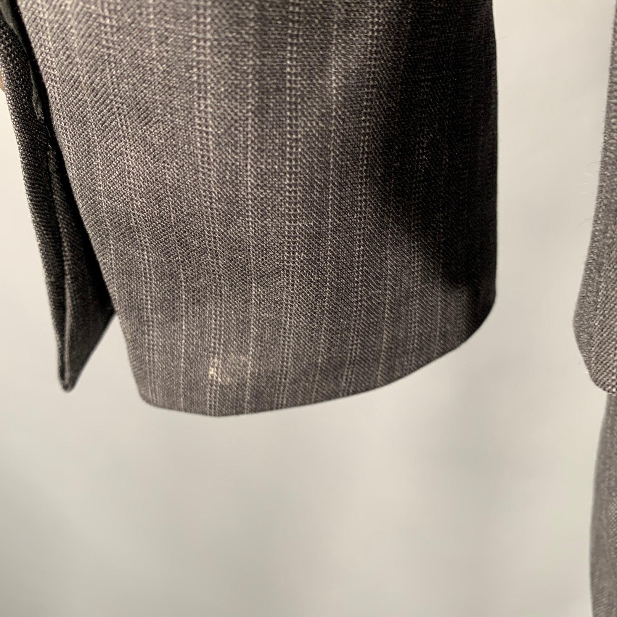 Abito in lana vergine JOHN VARVATOS Taglia 40 Grigio a righe carbone in vendita 2