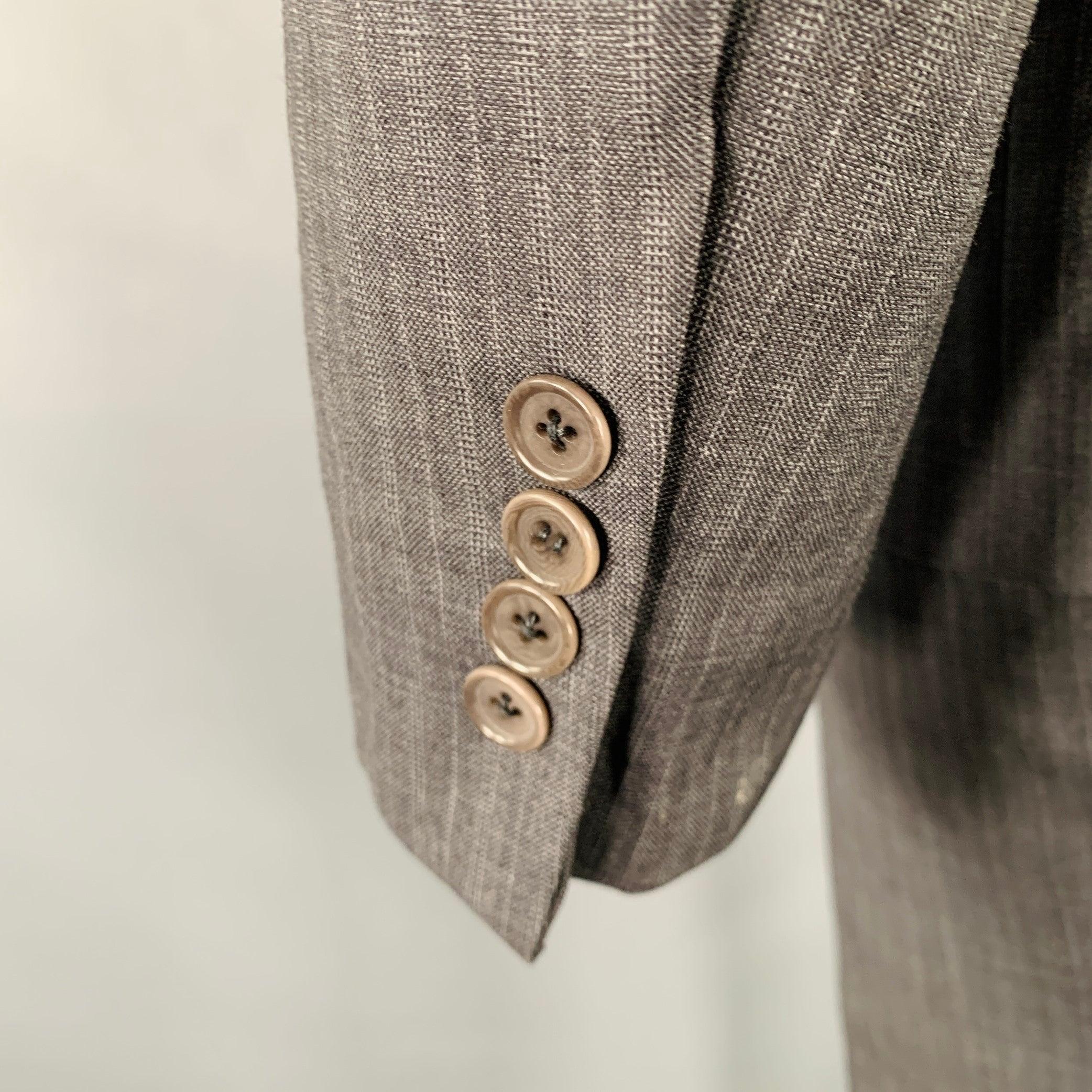 Abito in lana vergine JOHN VARVATOS Taglia 40 Grigio a righe carbone in vendita 3
