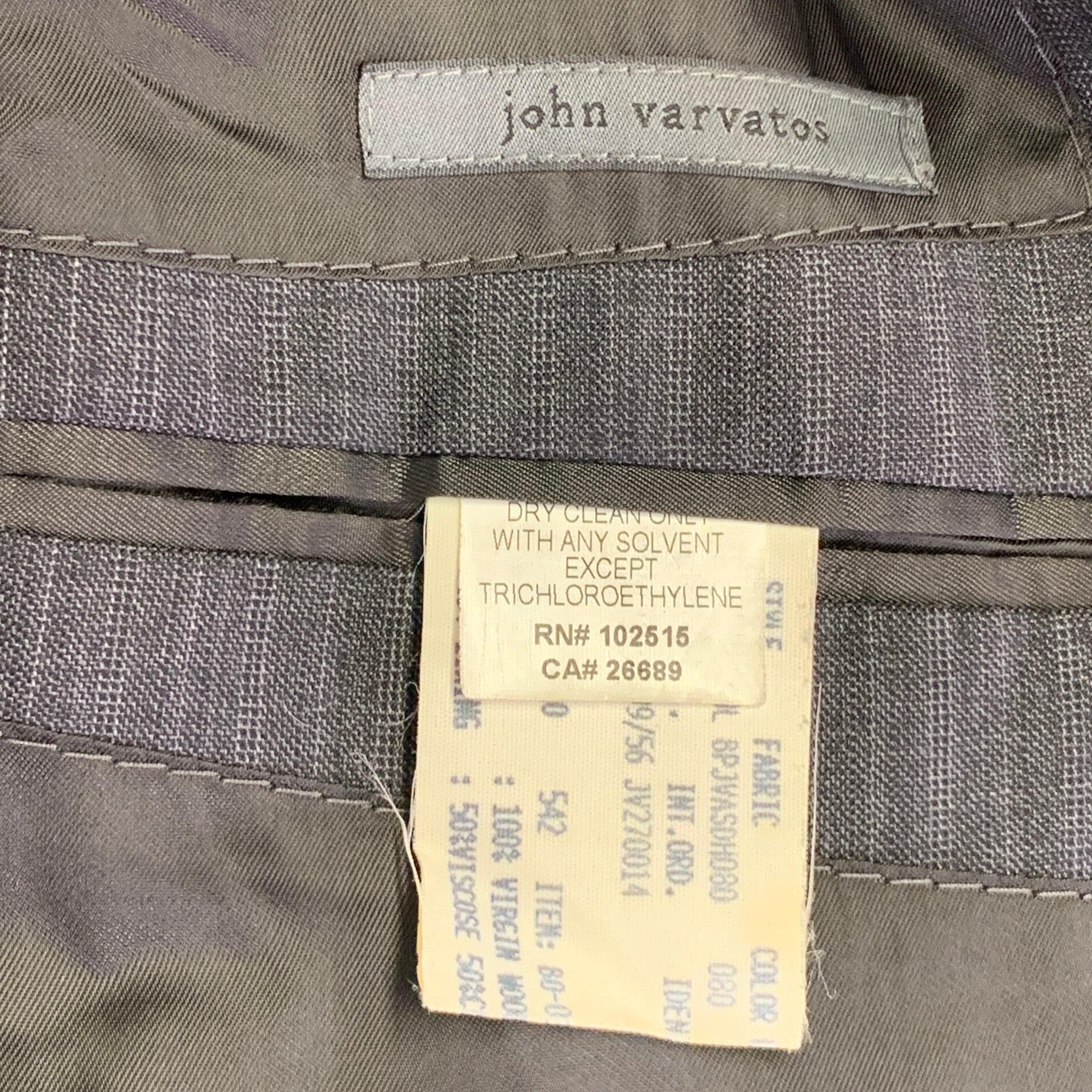 Abito in lana vergine JOHN VARVATOS Taglia 40 Grigio a righe carbone in vendita 4