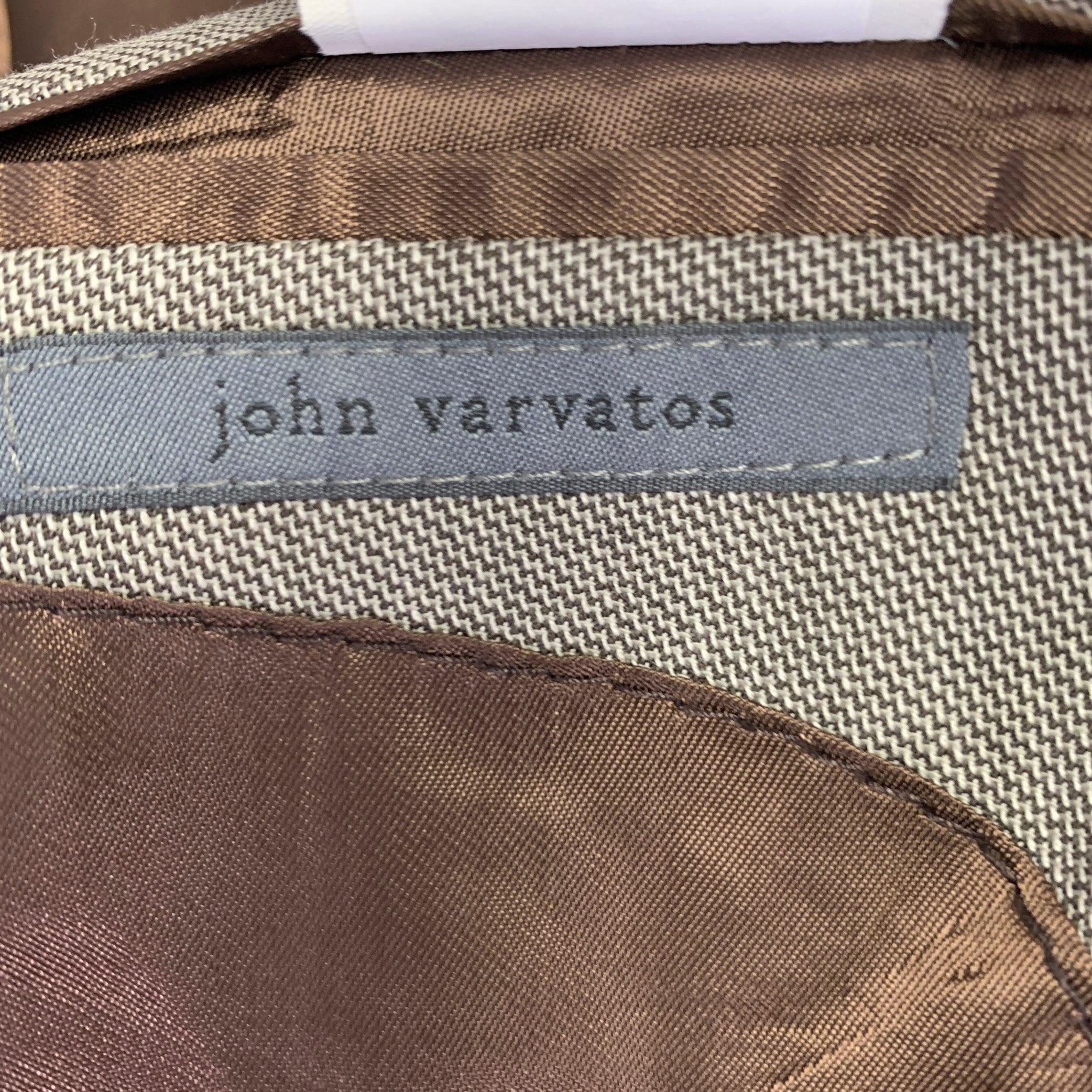 JOHN VARVATOS Größe 40 Grauer Anzug aus gewebter Wolle mit Neckholder-Revers im Angebot 2