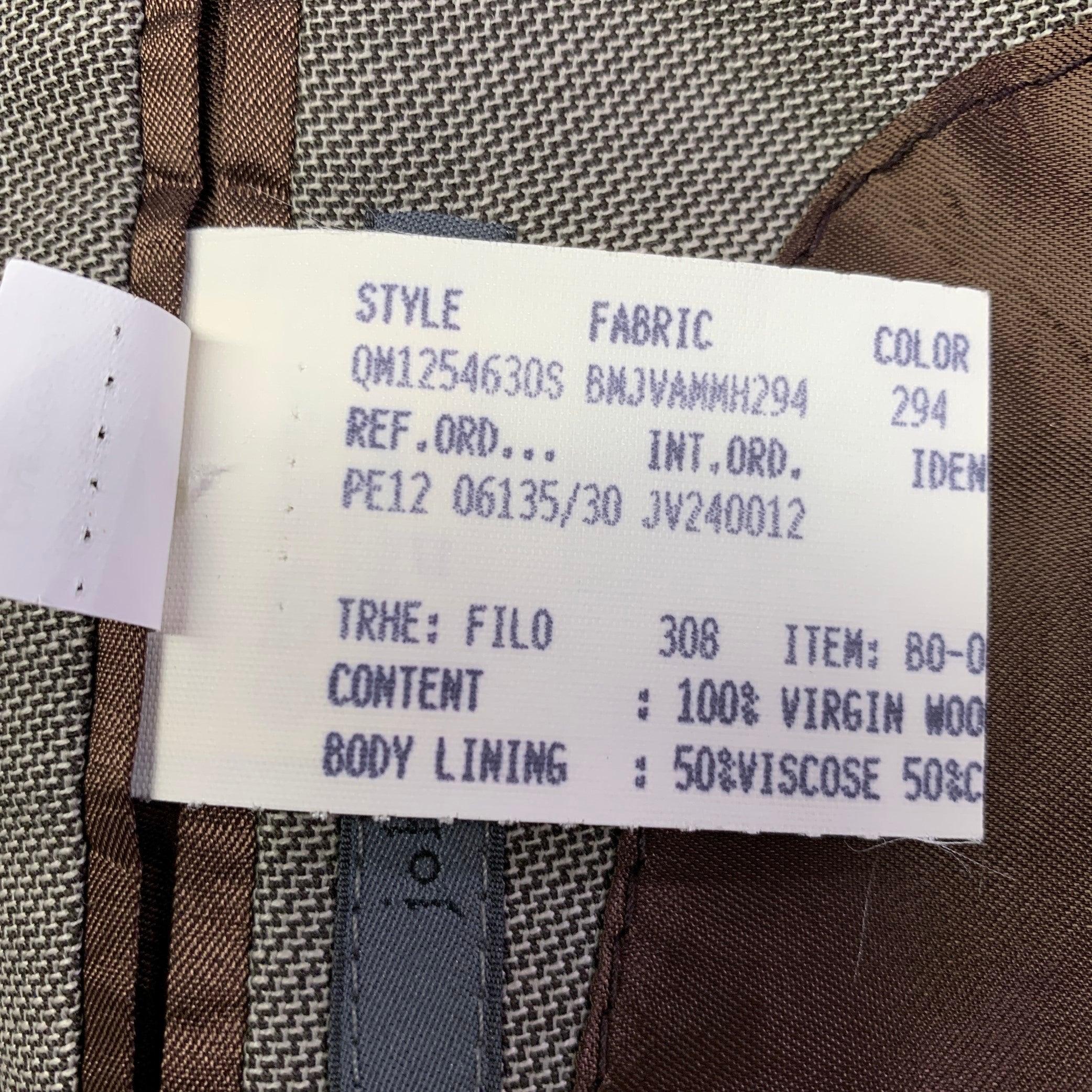 JOHN VARVATOS Größe 40 Grauer Anzug aus gewebter Wolle mit Neckholder-Revers im Angebot 3