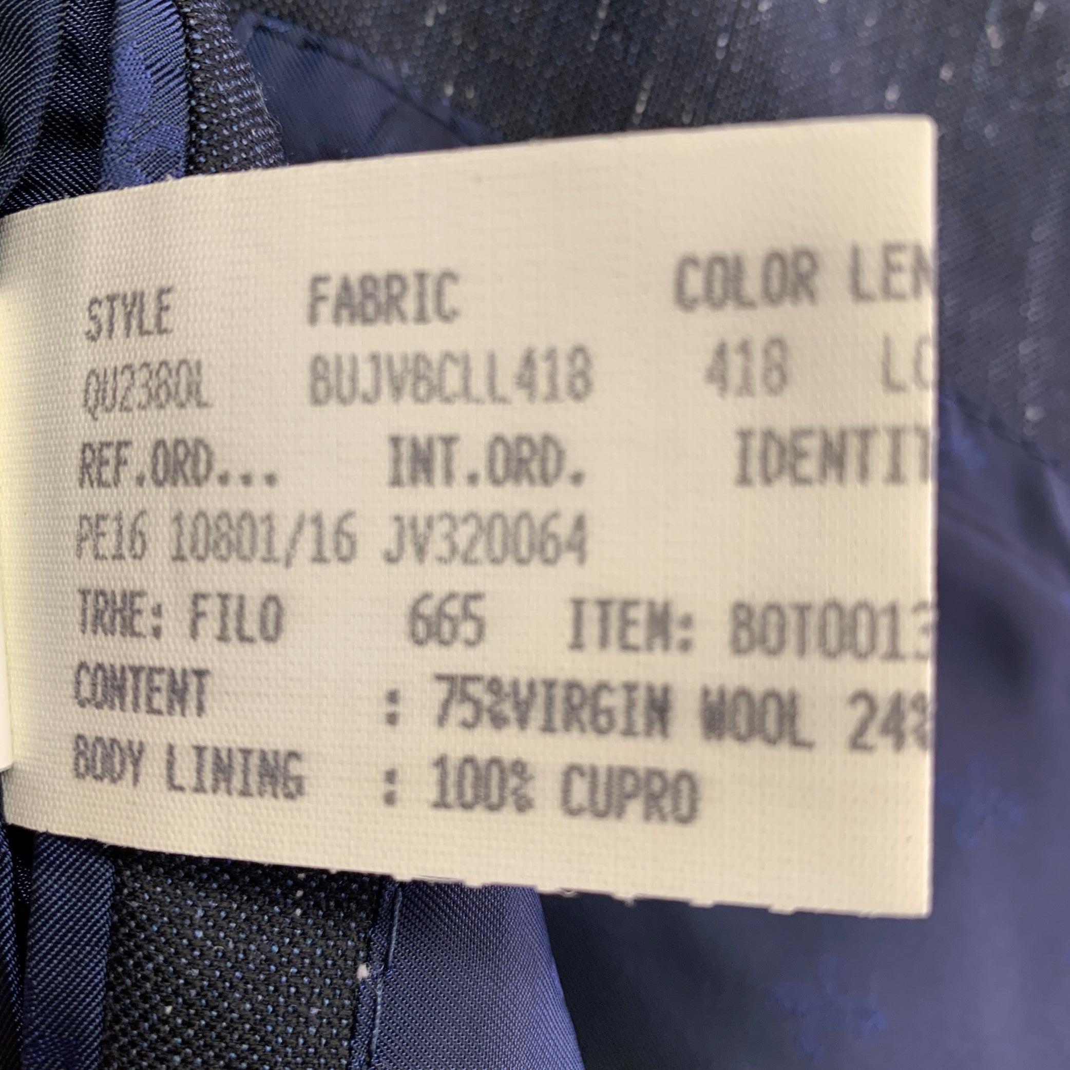 JOHN VARVATOS Size 40 Navy White Virgin Wool Blend Suit For Sale 5