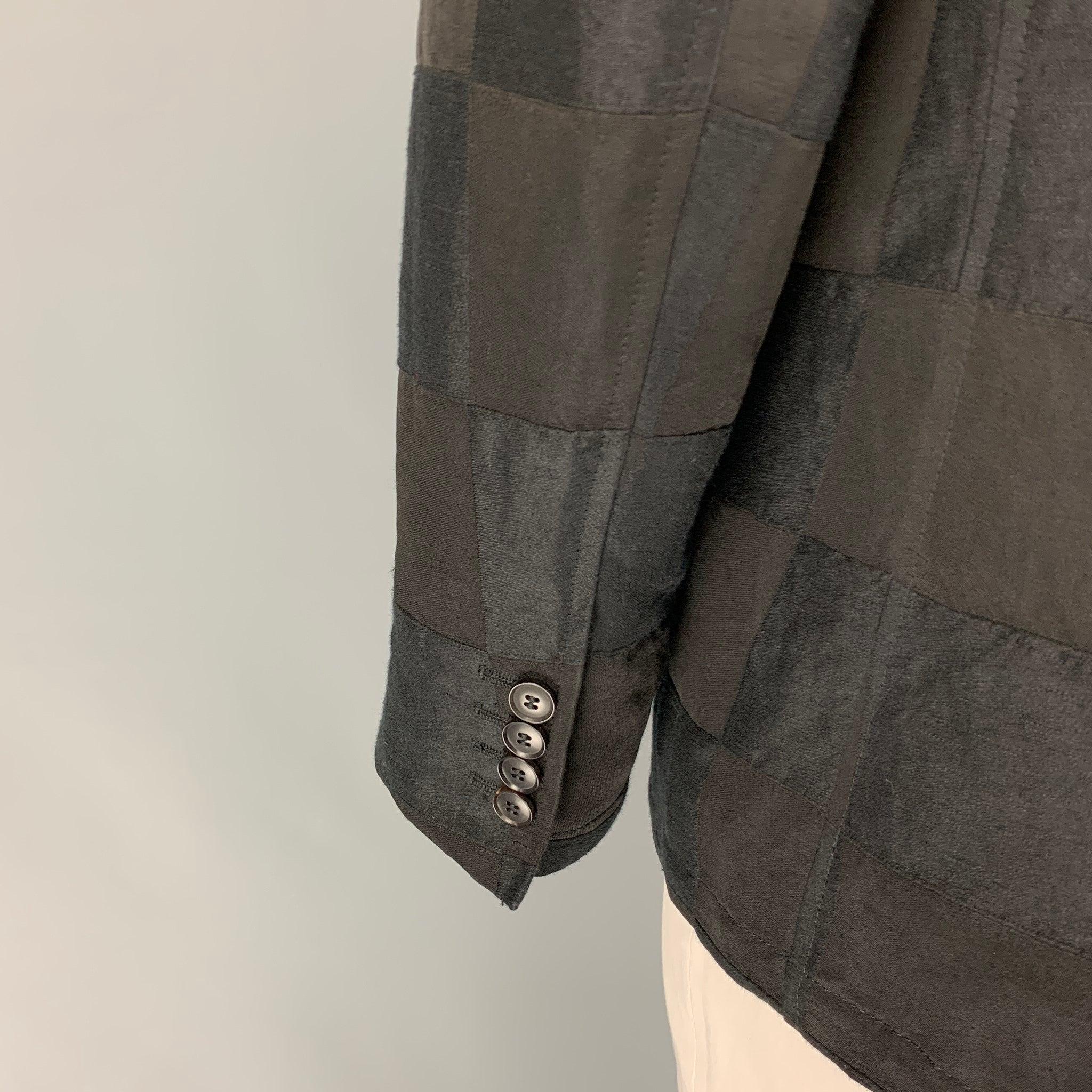 Men's JOHN VARVATOS Size 42 Black Checkered Notch Lapel Sport Coat For Sale