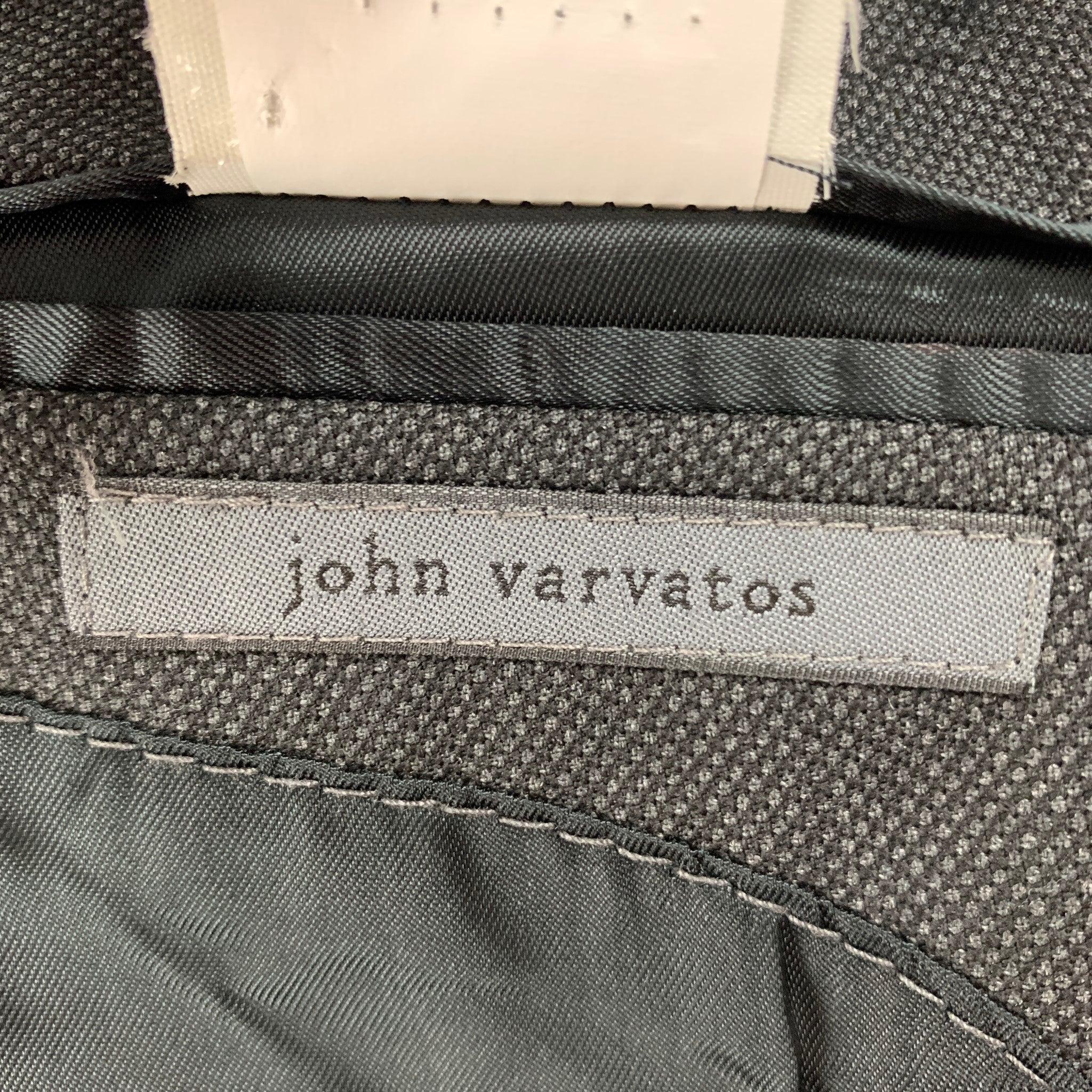 JOHN VARVATOS Size 42 Charcoal Wool Peak Lapel Sport Coat For Sale 3