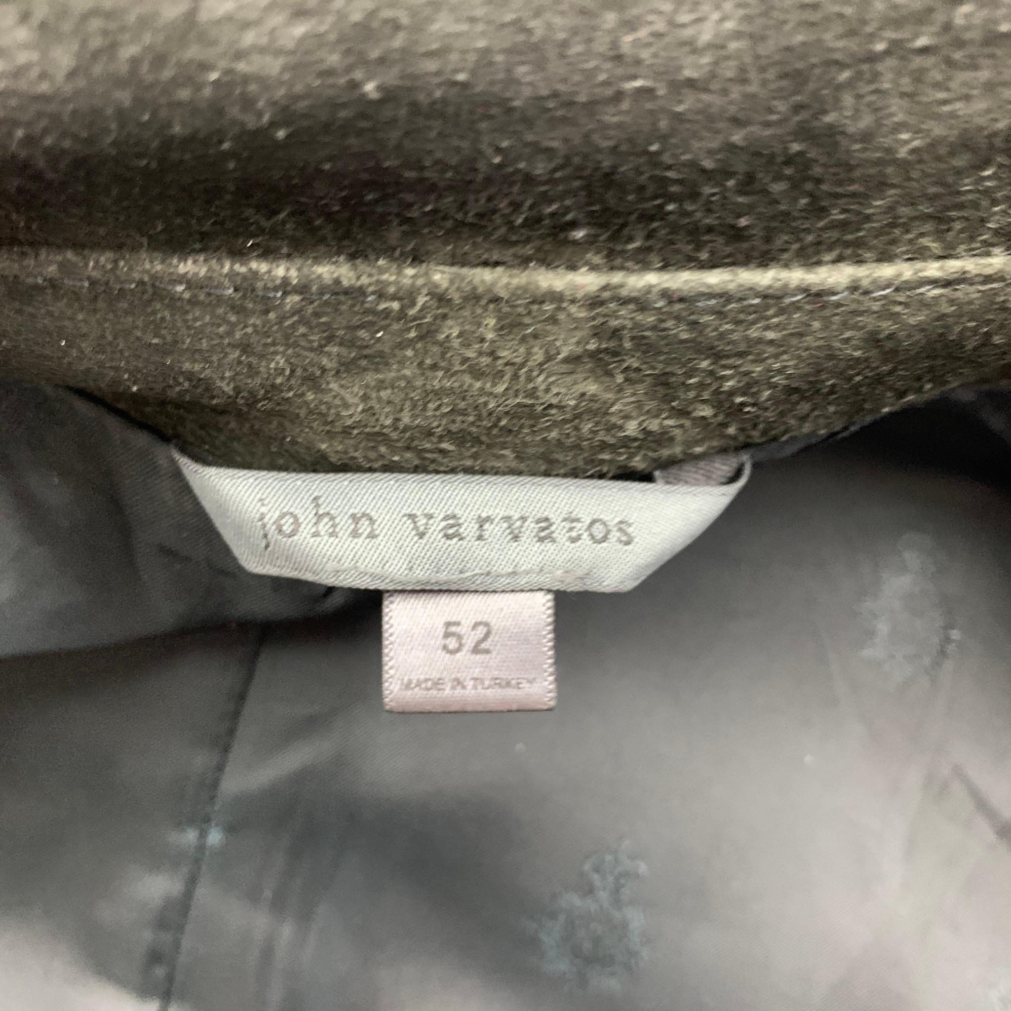 JOHN VARVATOS Size 42 Dark Green Suede Buttoned Jacket 2