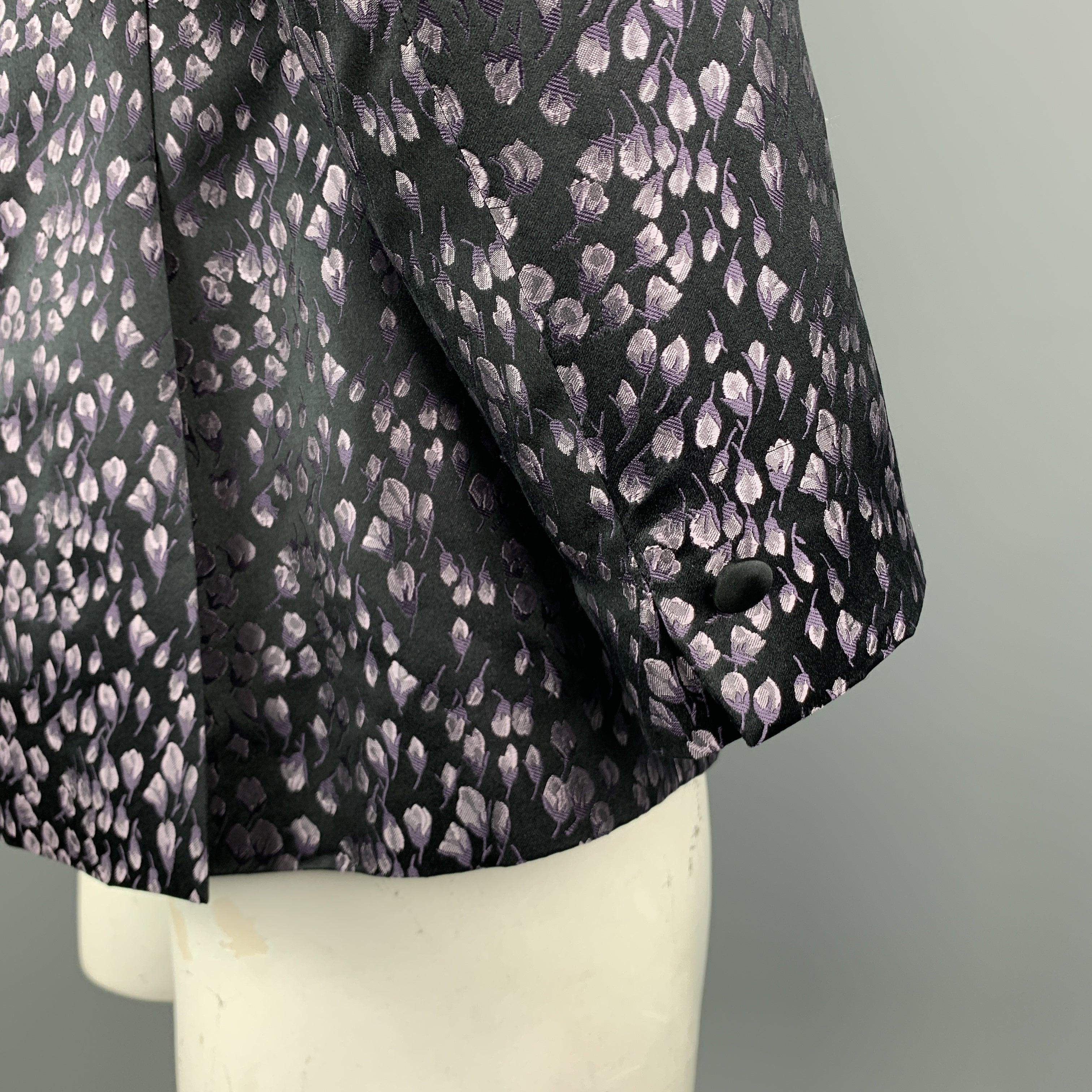 JOHN VARVATOS Size 42  Lavender Floral Jacquard Silk Peak Lapel Sport Coat For Sale 2