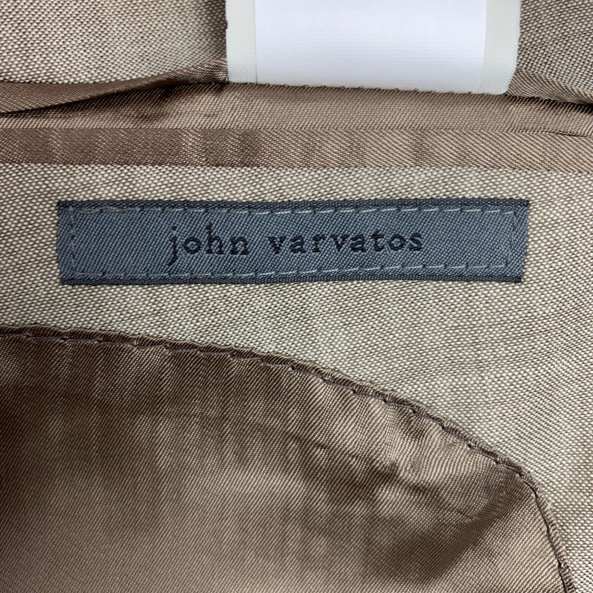 JOHN VARVATOS Size 42 Oatmeal Heather Wool / Mohair Notch Lapel Suit 4