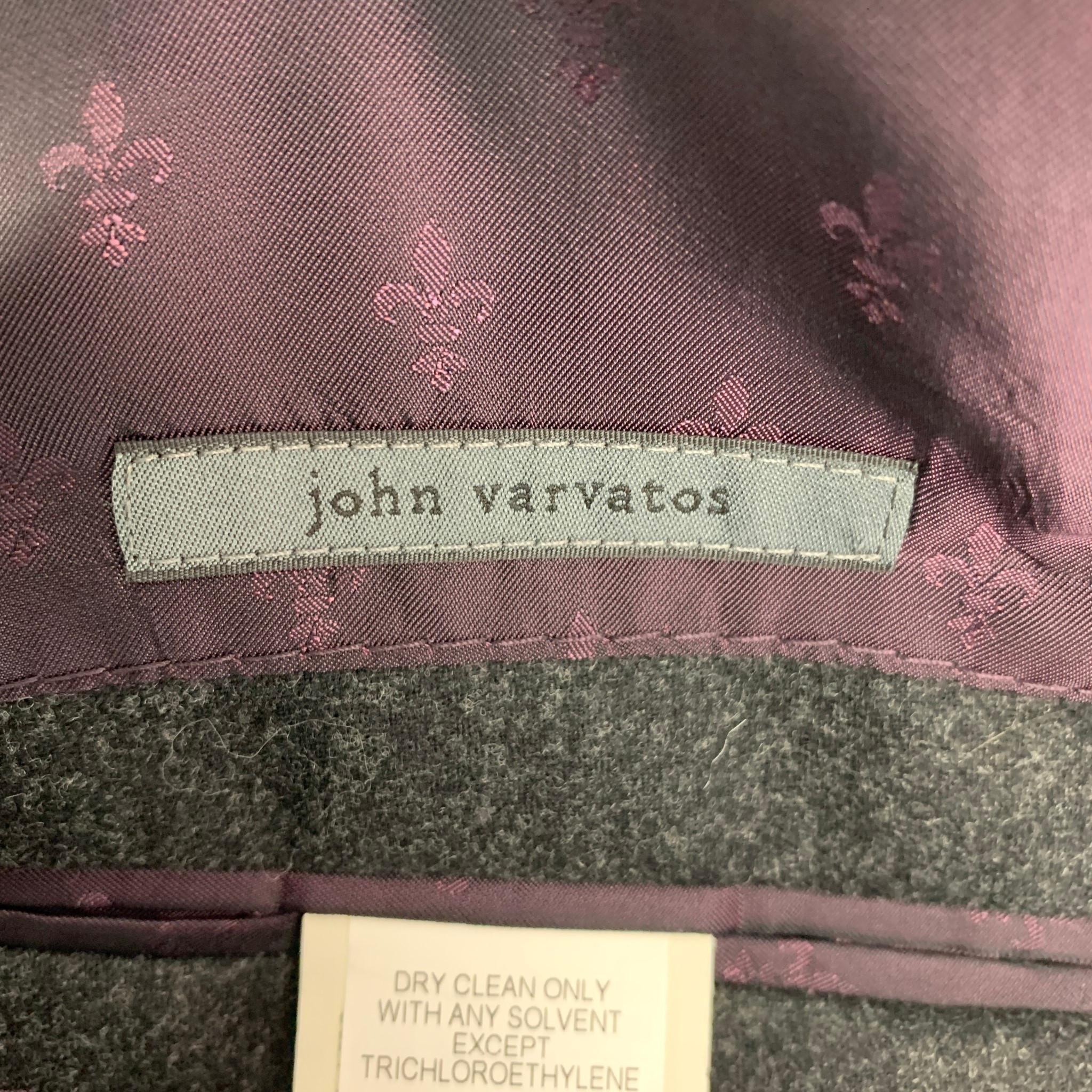 JOHN VARVATOS Size 42 Purple Charcoal Jacquard Wool Sport Coat 3