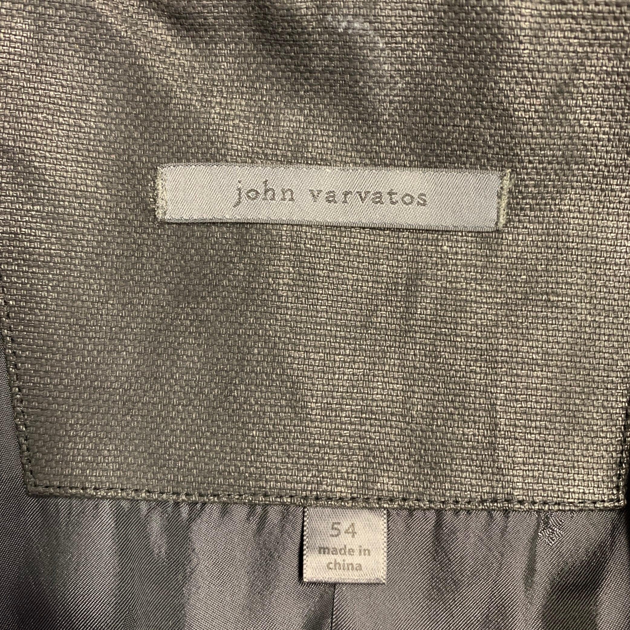 JOHN VARVATOS Size 44 Black Linen Cotton Zip Up Jacket For Sale 1