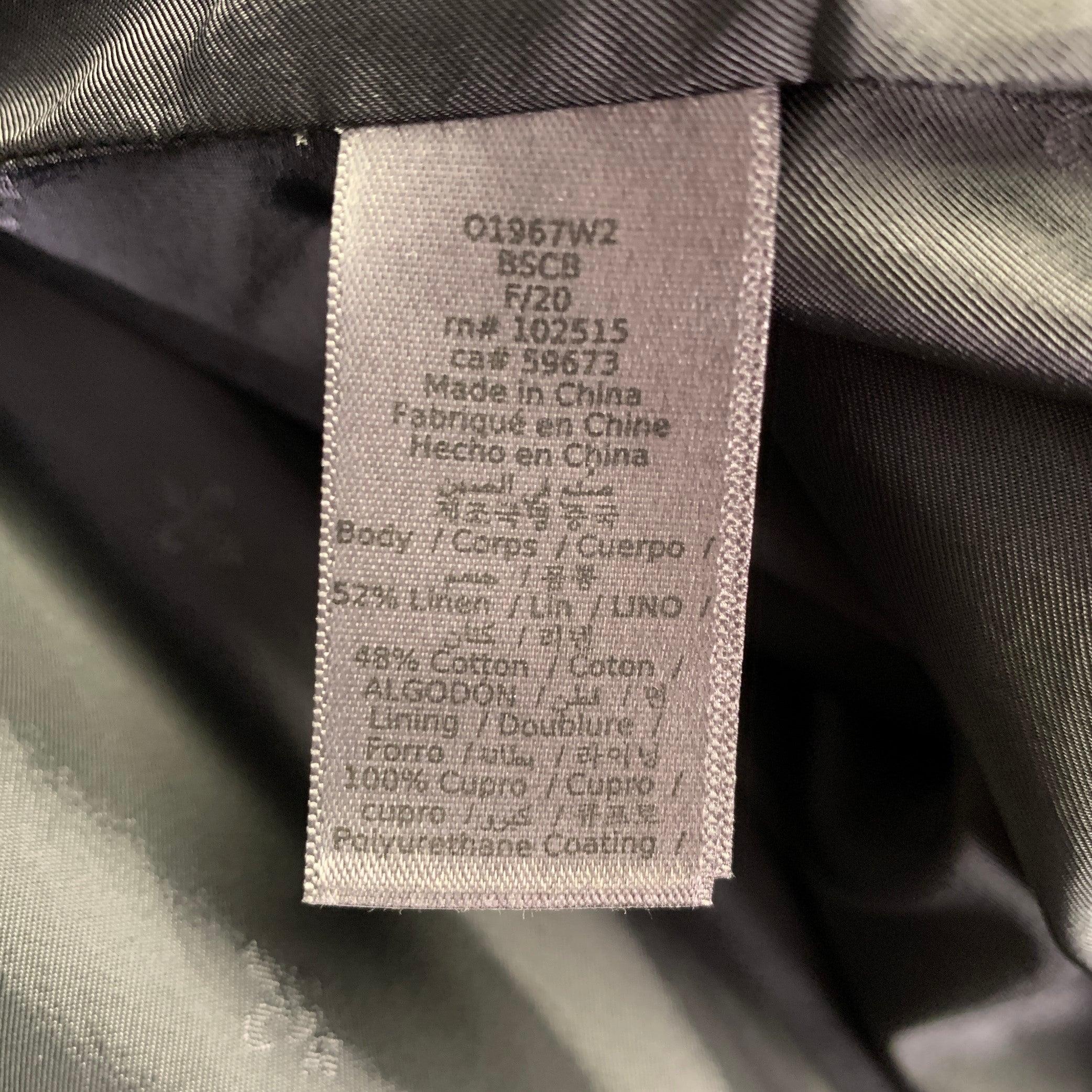 JOHN VARVATOS Size 44 Black Linen Cotton Zip Up Jacket For Sale 3