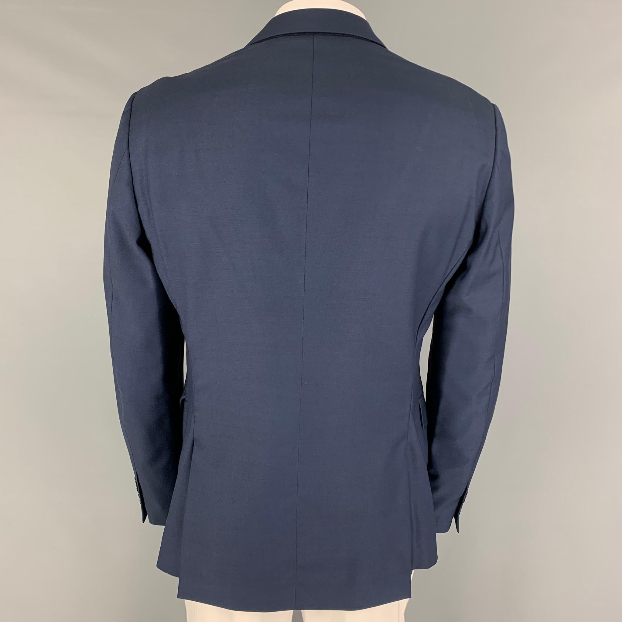 JOHN VARVATOS Size 44 Long Blue Wool Notch Lapel Sport Coat In Excellent Condition In San Francisco, CA