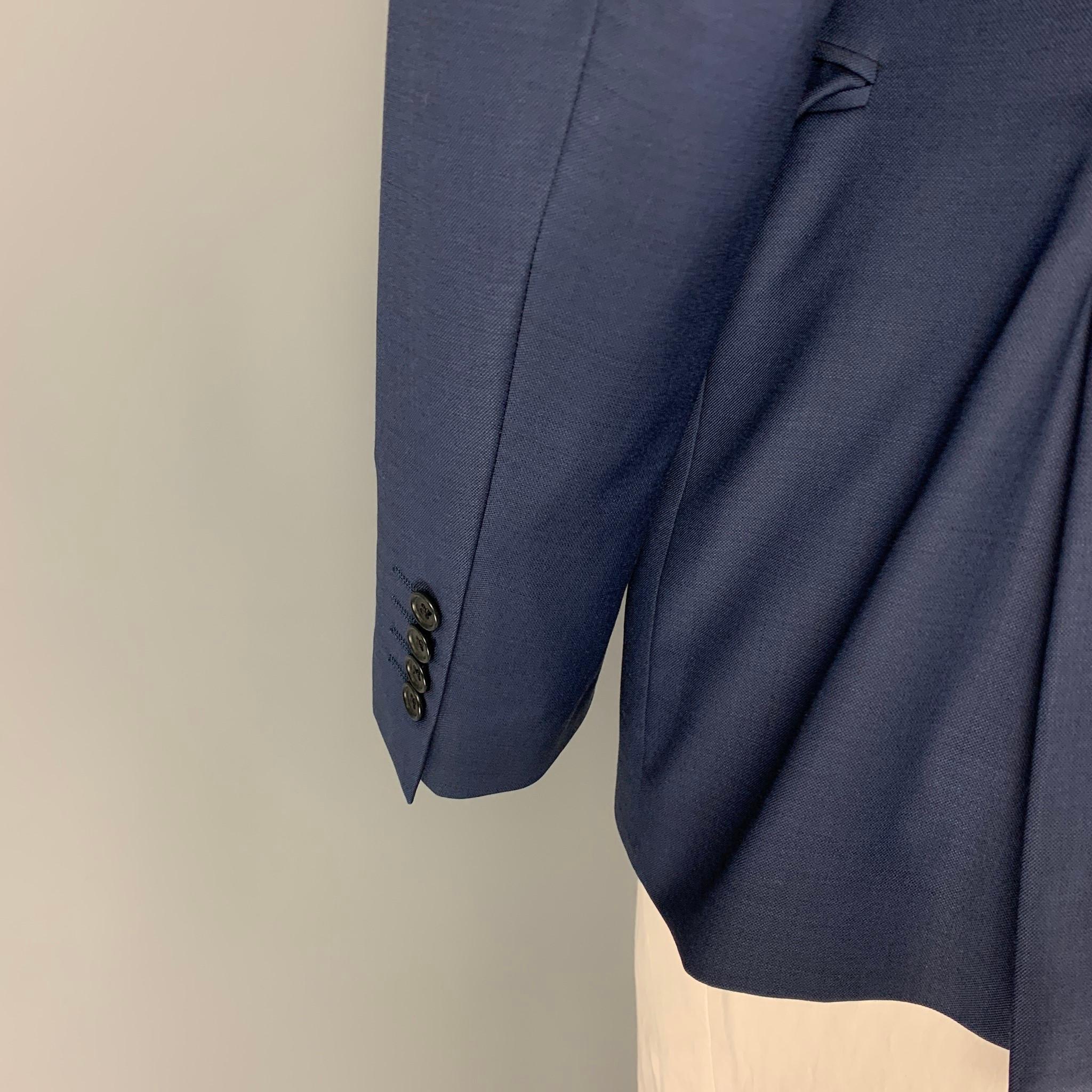 Men's JOHN VARVATOS Size 44 Long Blue Wool Notch Lapel Sport Coat