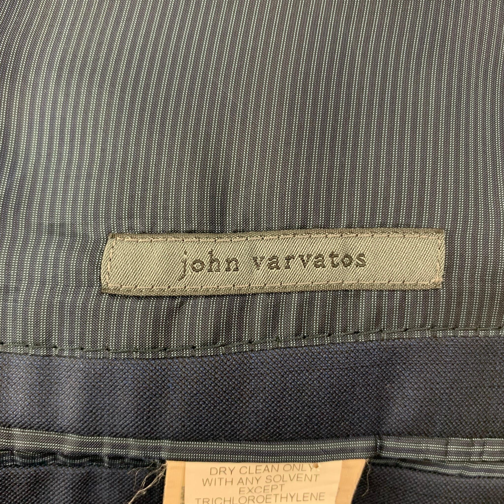 JOHN VARVATOS Size 44 Long Blue Wool Notch Lapel Sport Coat 3