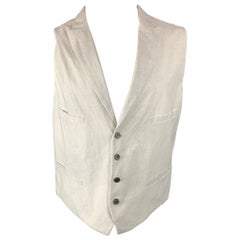 john varvatos vest JOHN VARVATOS Size 44 White
Grey Pinstripe Cotton Buttoned Vest