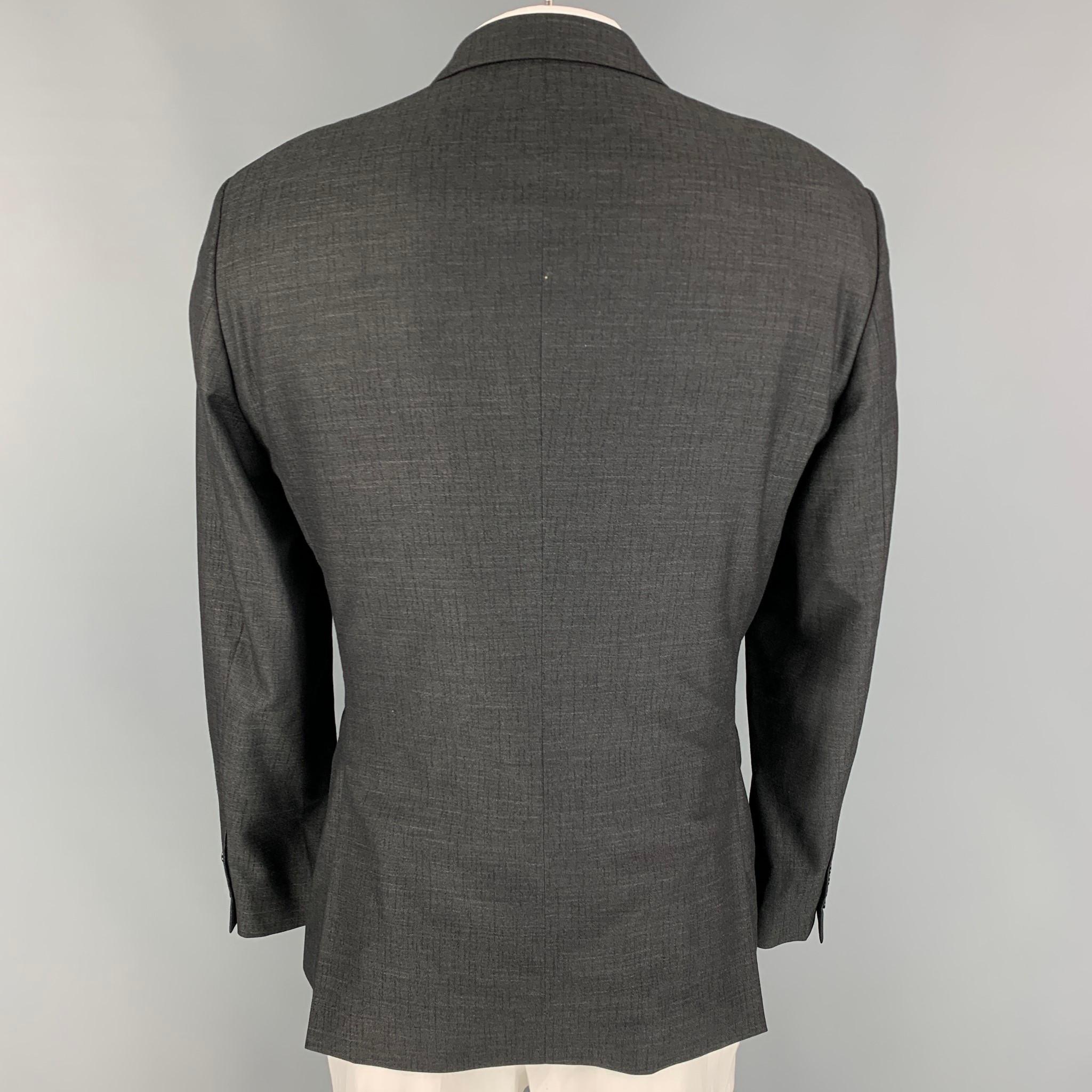 JOHN VARVATOS Size 46 Regular Dark Gray Wool / Silk Sport Coat In Good Condition In San Francisco, CA