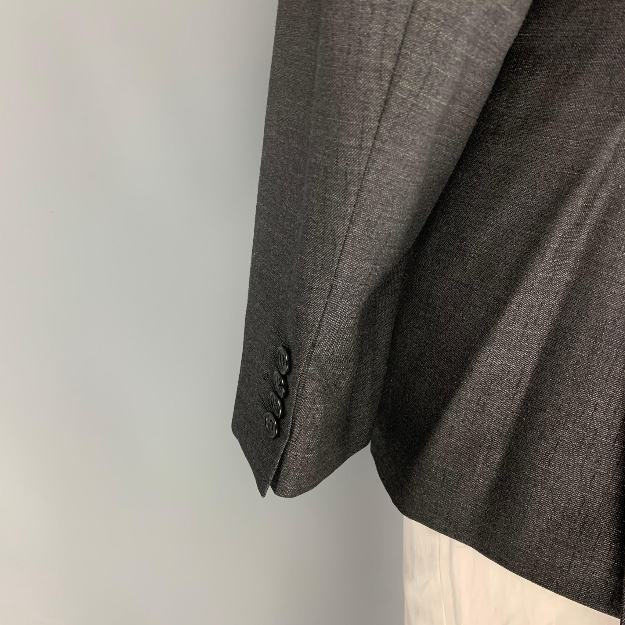 Men's JOHN VARVATOS Size 46 Regular Dark Gray Wool / Silk Sport Coat