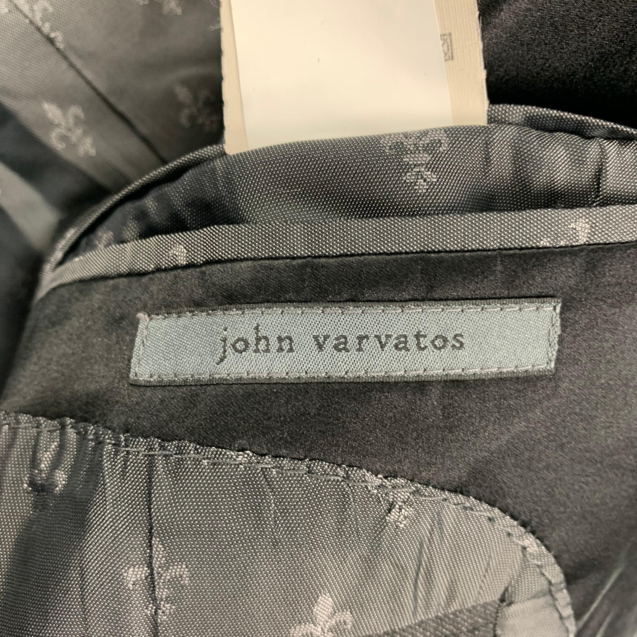 JOHN VARVATOS Size 46 Regular Dark Gray Wool / Silk Sport Coat 3