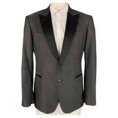 JOHN VARVATOS Size 46 Regular Dark Gray Wool / Silk Sport Coat