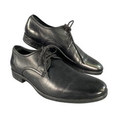 JOHN VARVATOS Zapatos Oxford de cordones de cuero negro talla 9