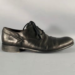 JOHN VARVATOS Größe 9,5 Schwarze Derby-Schuhe aus Leder mit Schnürung aus Leder