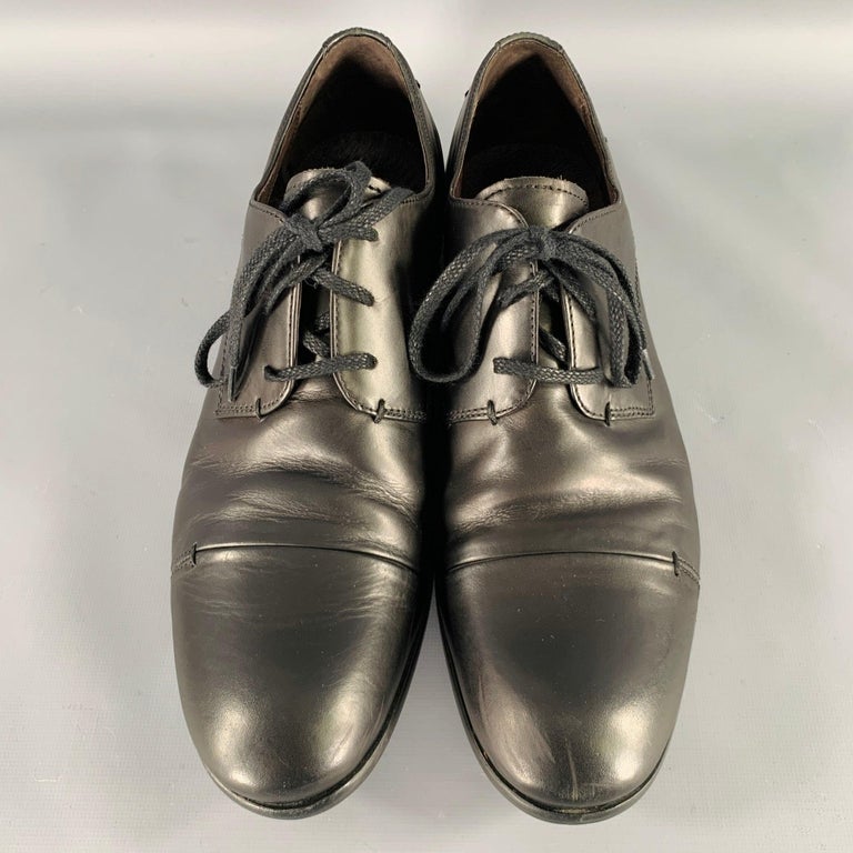 JOHN VARVATOS Size 9.5 Black Leather Derby Lace-Up Shoes For  display picture 3