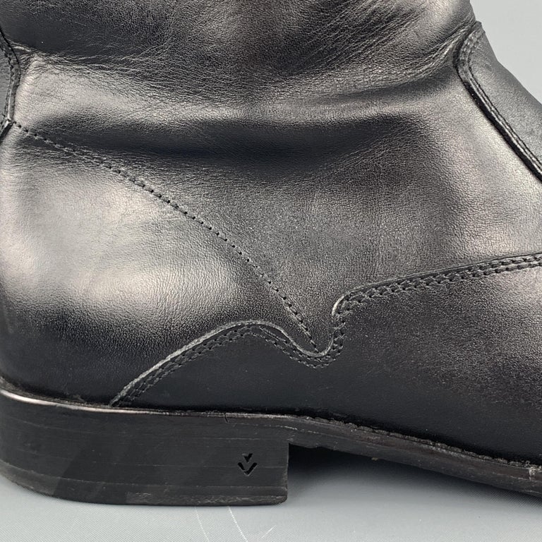 JOHN VARVATOS Size 9.5 Black Leather Side Zipper Ankle Boots at 1stDibs ...