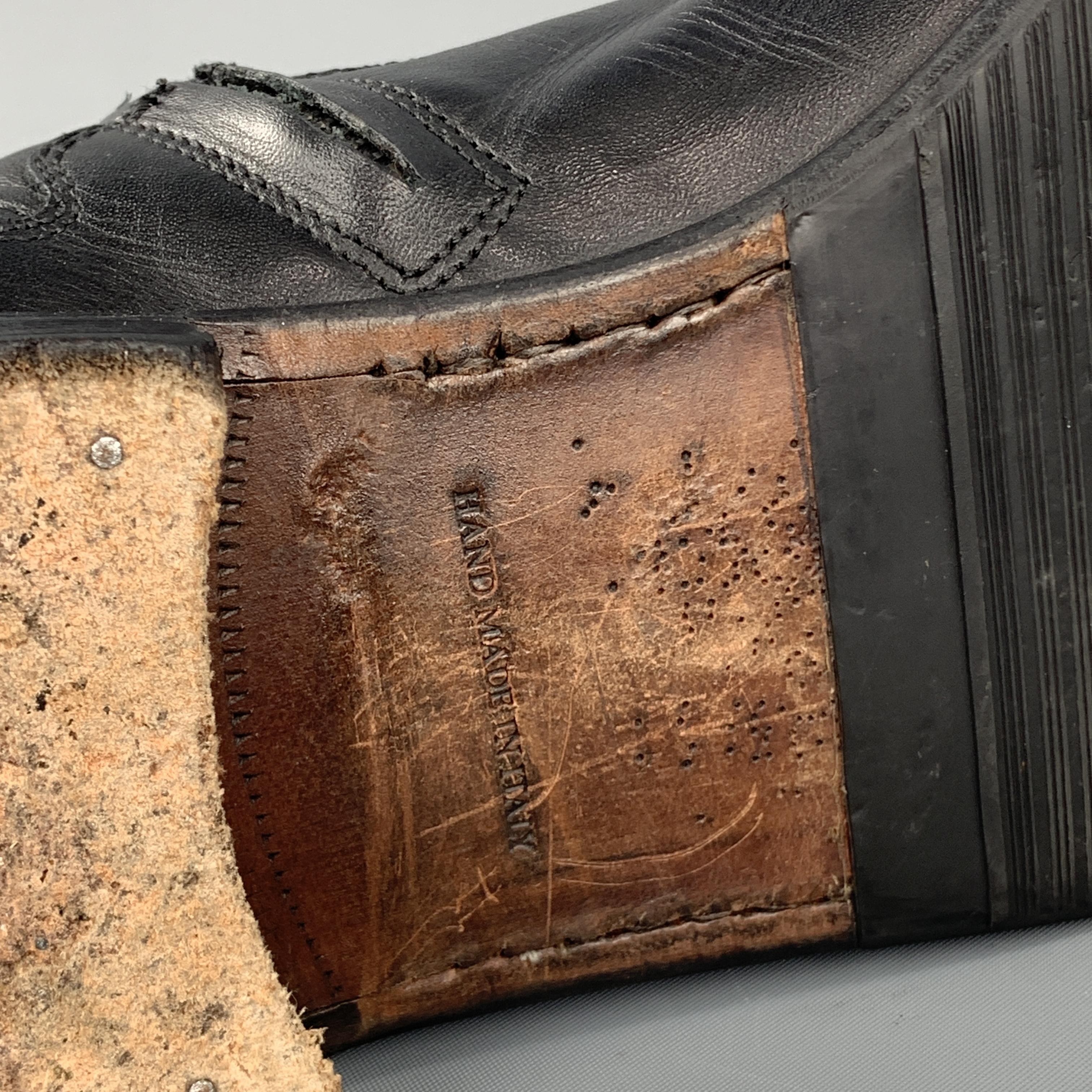JOHN VARVATOS Size 9.5 Black Leather Side Zipper Ankle Boots 1