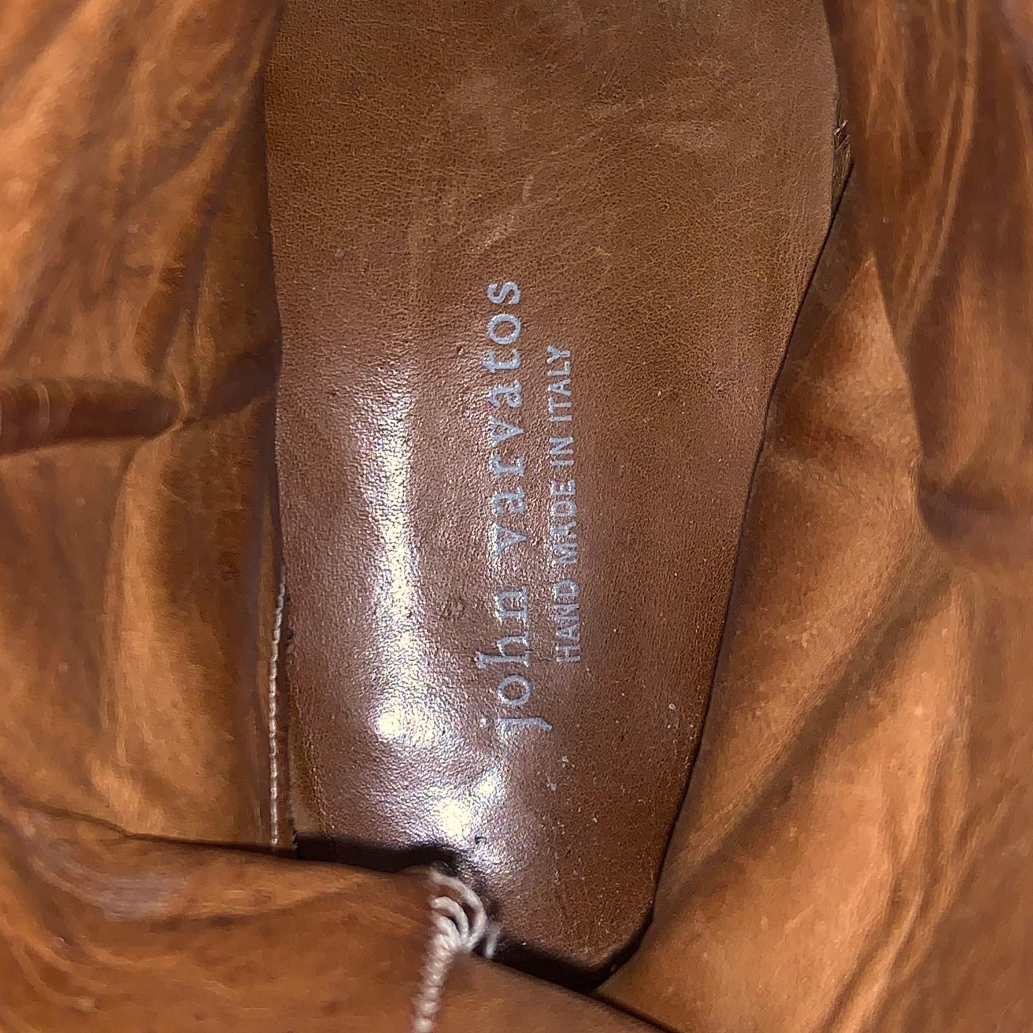 JOHN VARVATOS Size 9.5 Black Studded Leather Pull On Boots 1